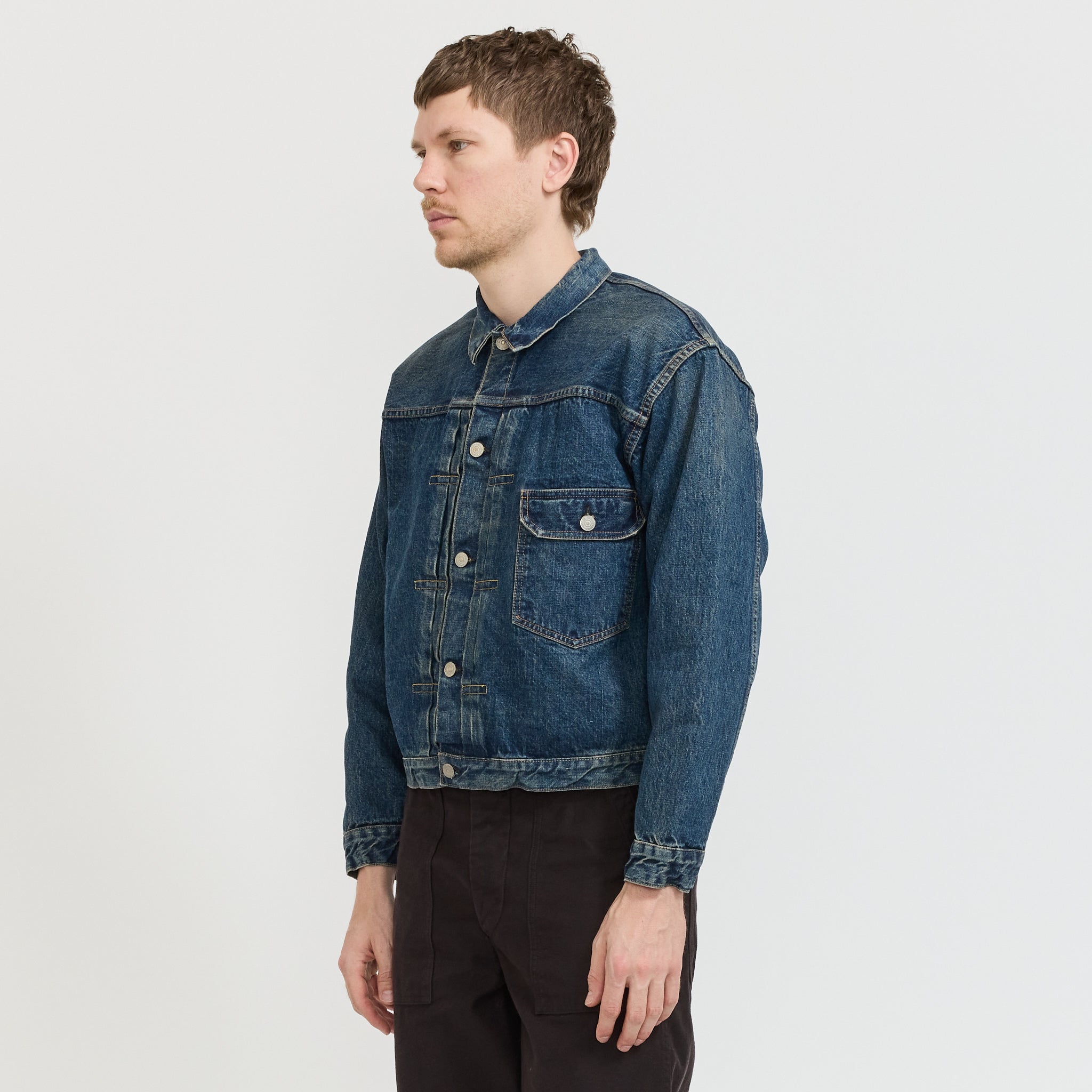 Type 1 40's Pleated Front Jacket Used Wash