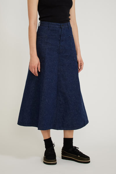 Orslow | US Navy Side Seamless Denim Long Skirt | Maplestore