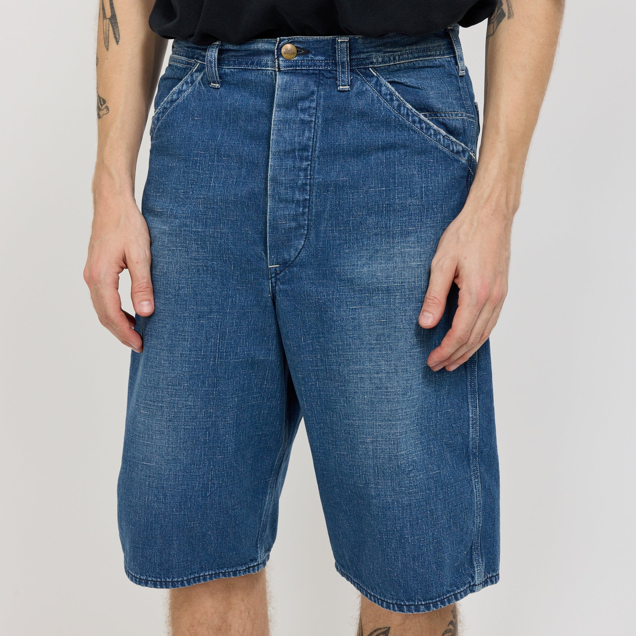 Wide Fit 40's Painter Shorts Denim Used