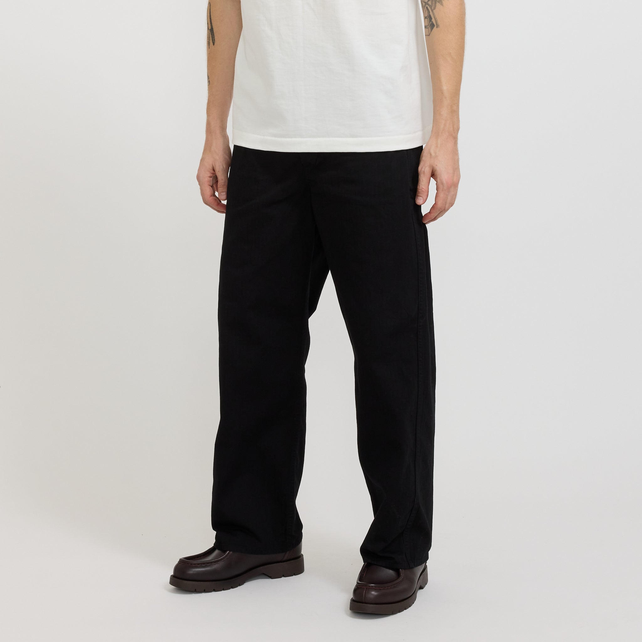 Wide Fit French Work Pants Black