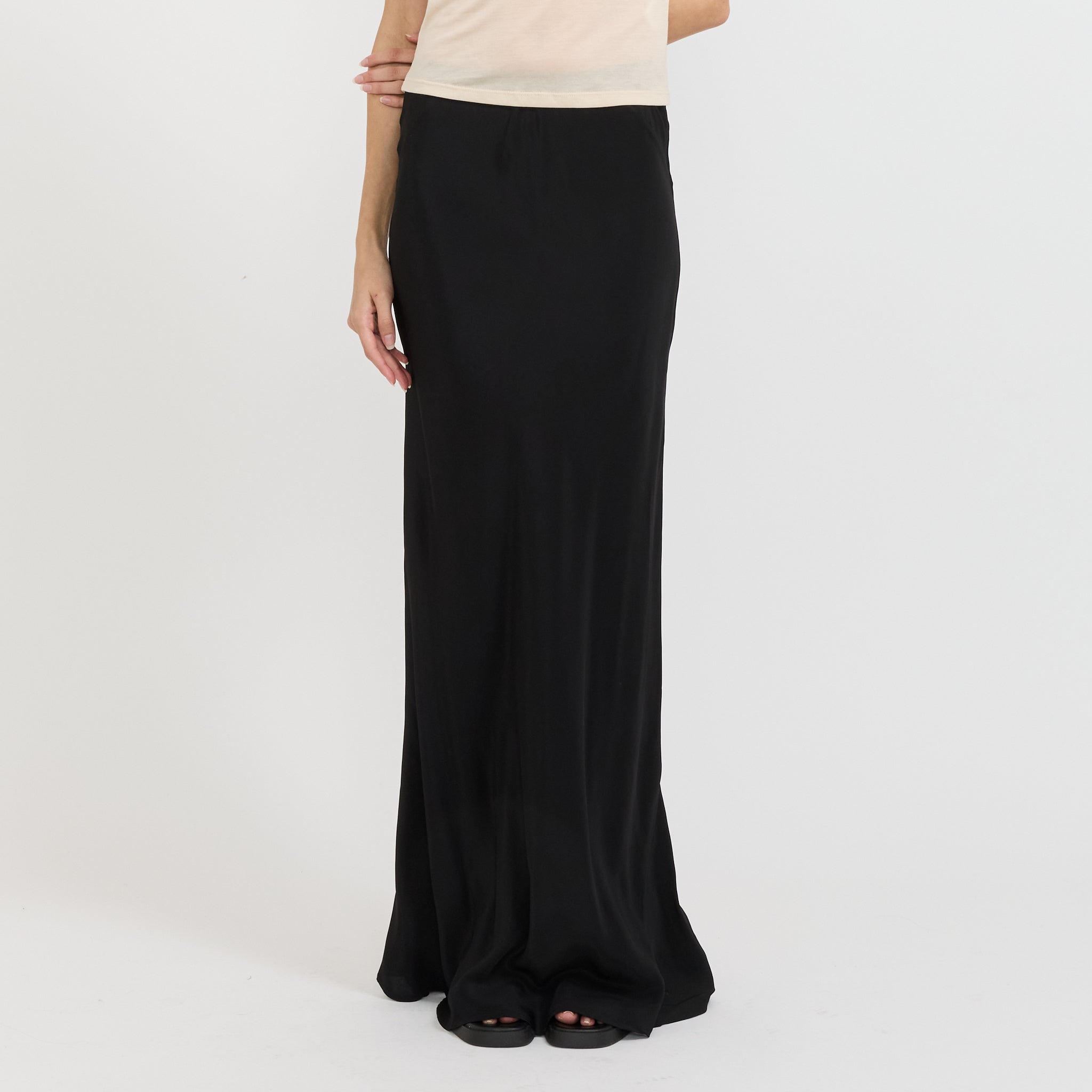 Paris Georgia | Bias Half Slip Silk Skirt Black | Maplestore