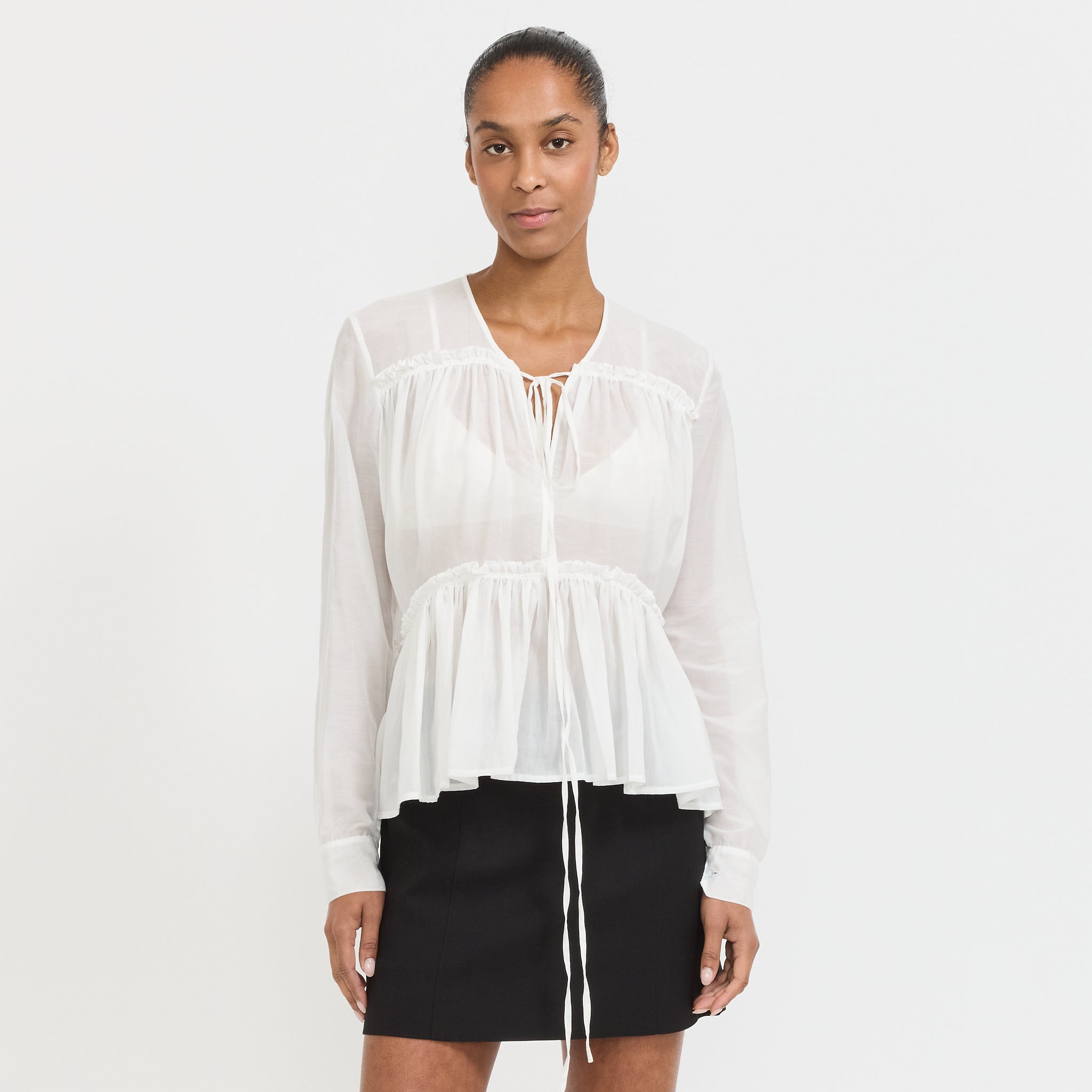 Paris Georgia | Silk Voile Top White | Maplestore