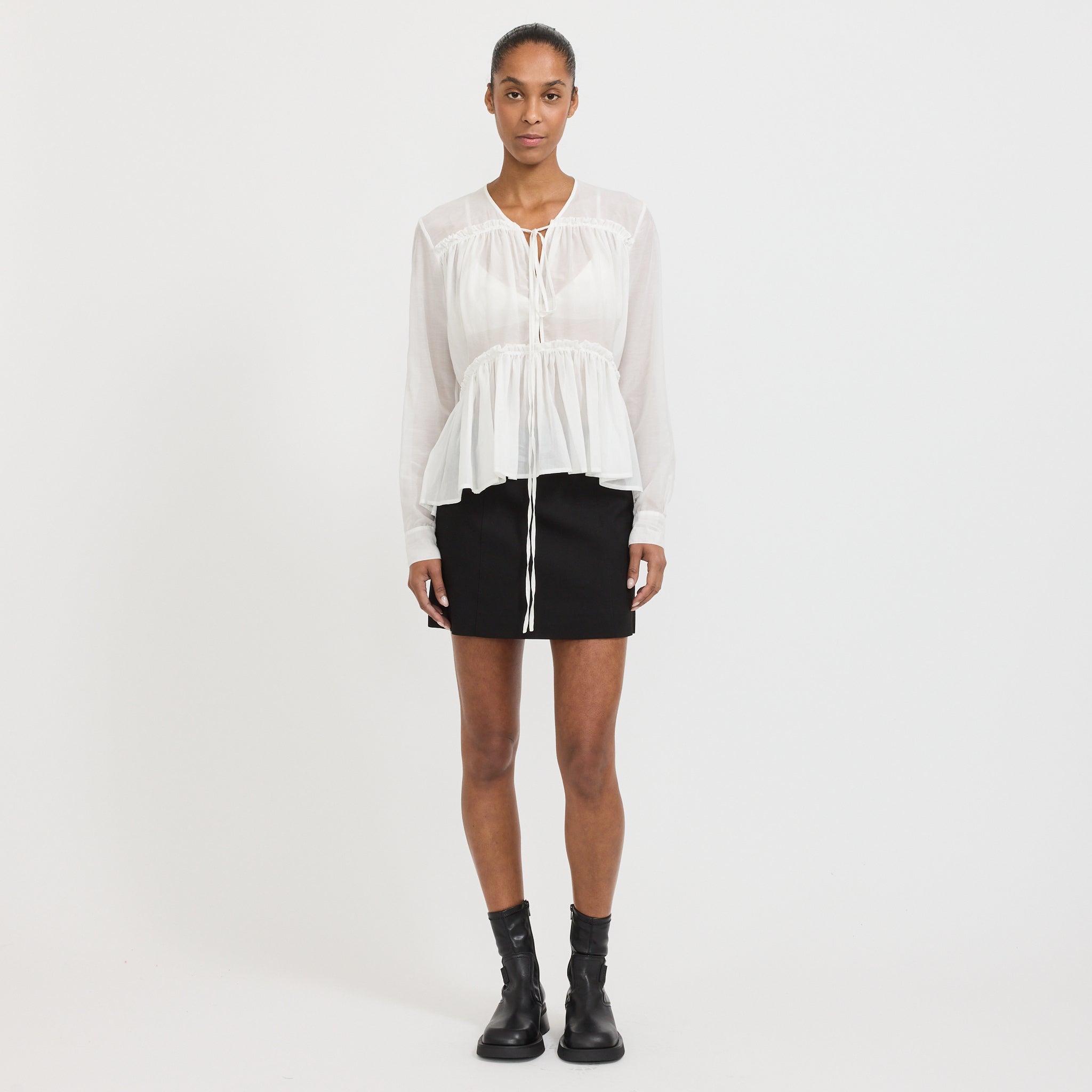 Paris Georgia | Silk Voile Top White | Maplestore