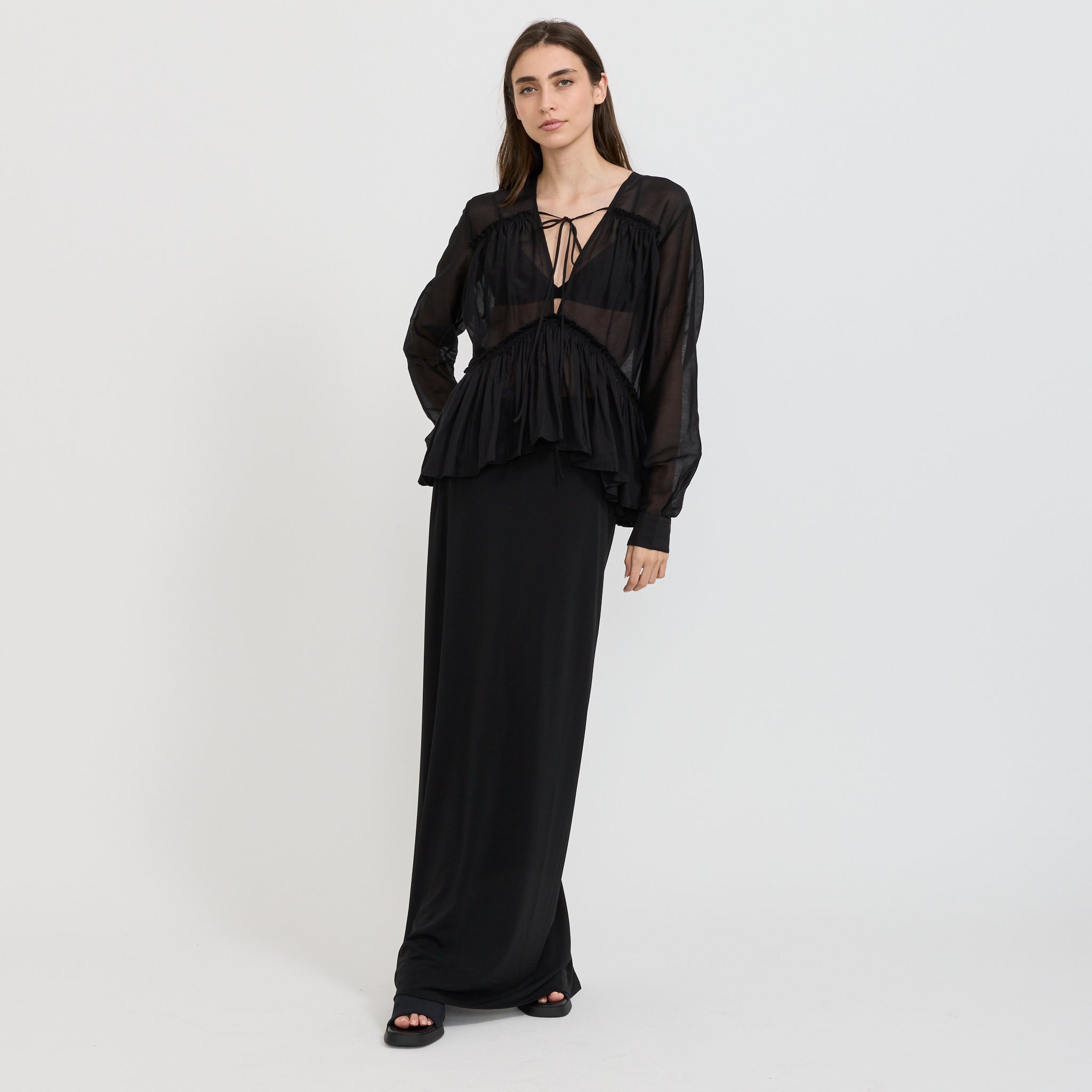 Paris Georgia | Silk Voile Top Black | Maplestore