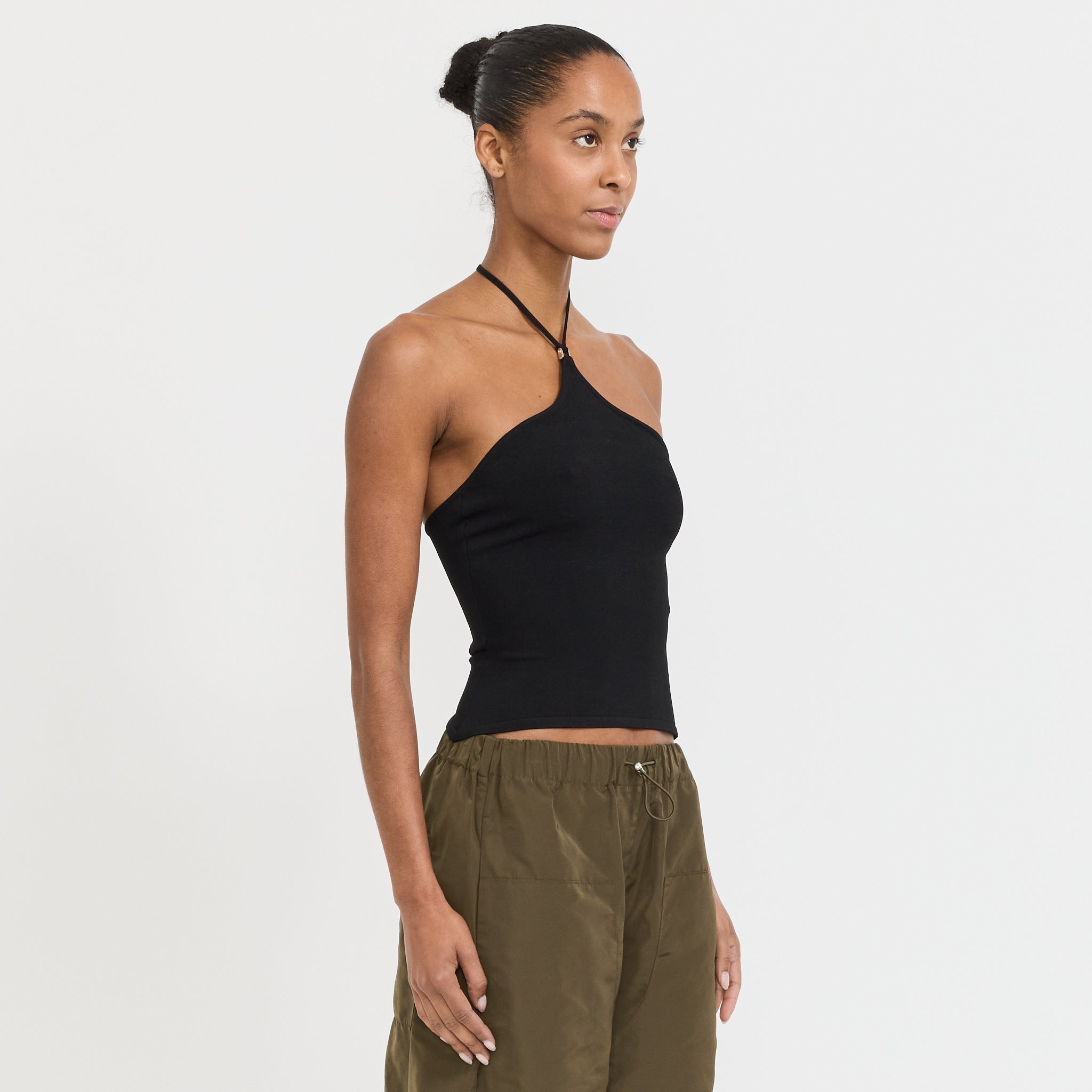 Paris Georgia | Halter Hardware Top Black Knitwear | Maplestore