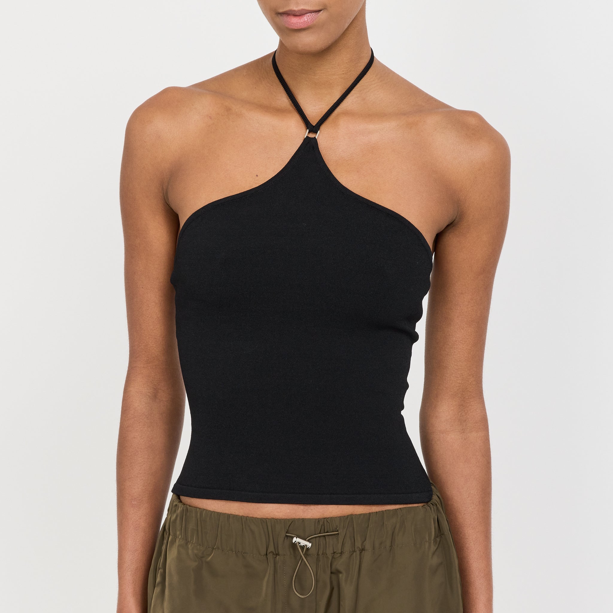 Paris Georgia | Halter Hardware Top Black Knitwear | Maplestore