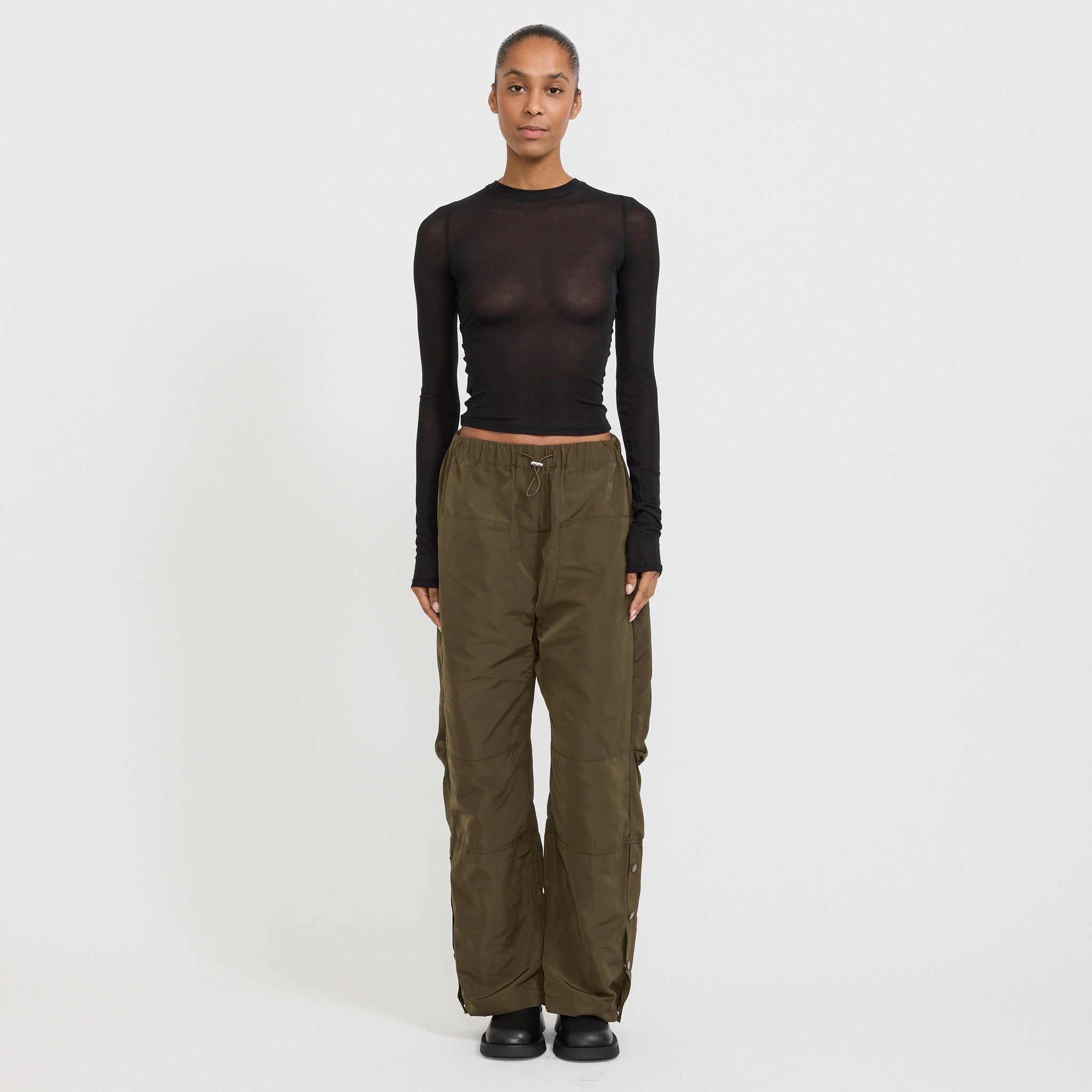 Paris Georgia | Sheer Long Sleeve Top Black | Maplestore