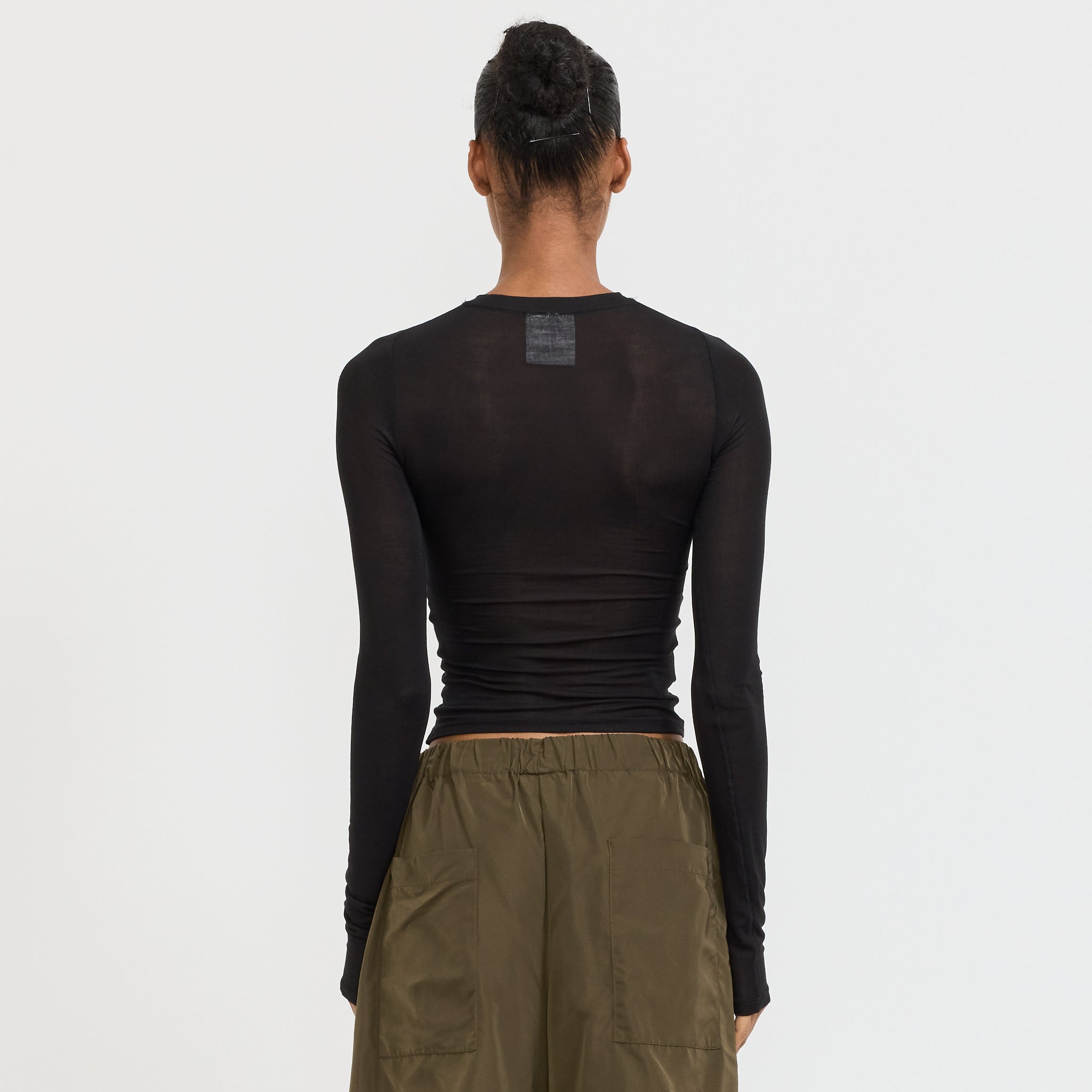 Paris Georgia | Sheer Long Sleeve Top Black | Maplestore