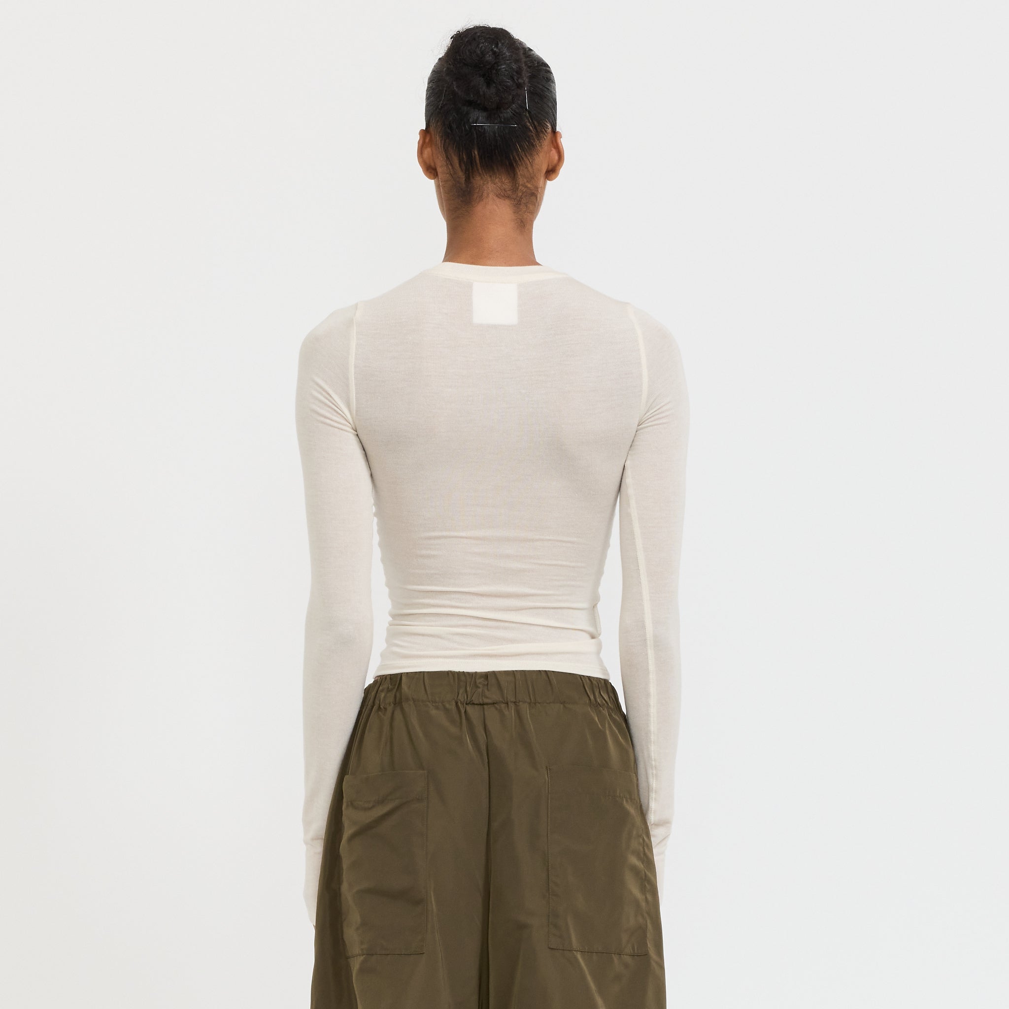 Paris Georgia | Sheer Long Sleeve Top Cream | Maplestore