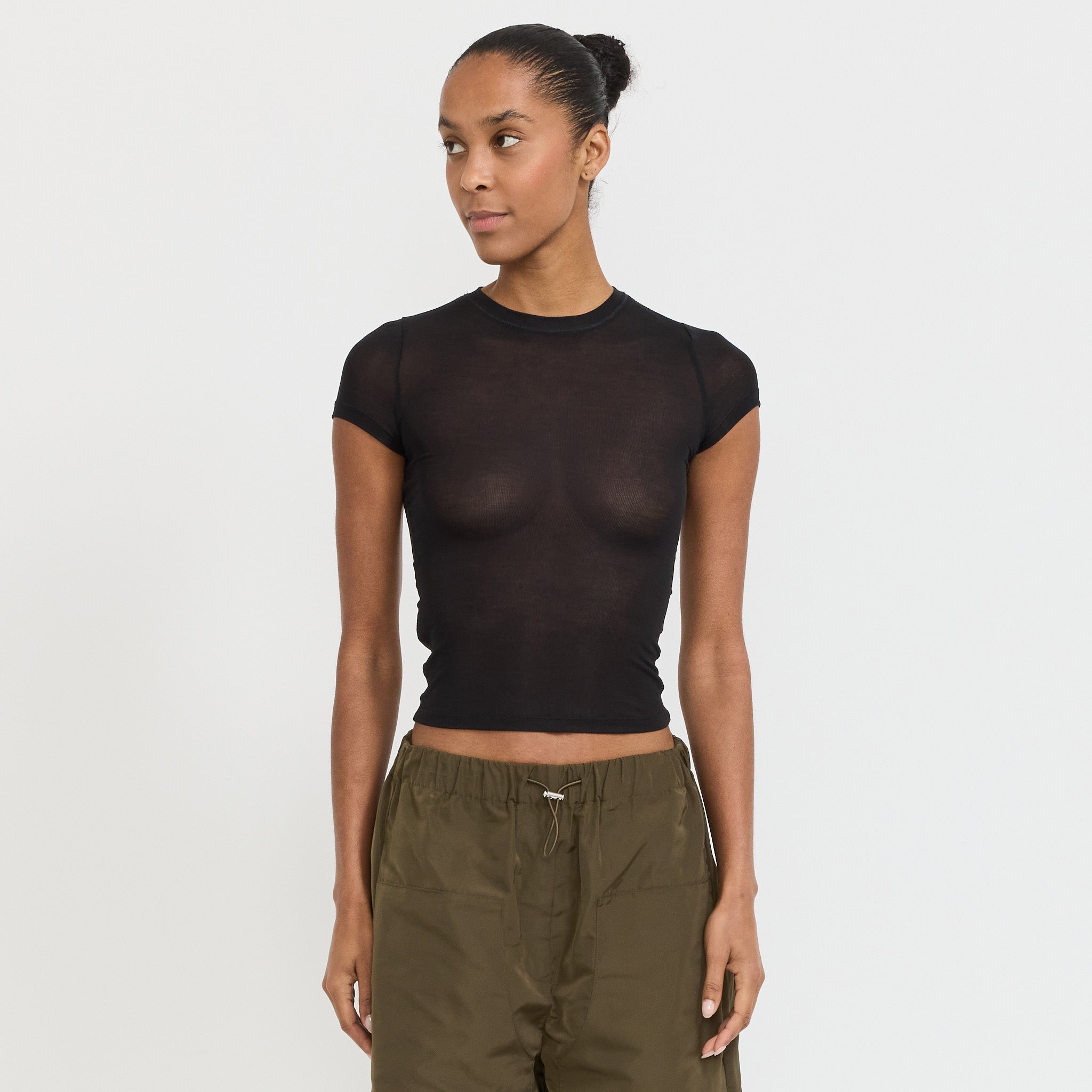 Paris Georgia | Sheer Baby Tee Black | Maplestore