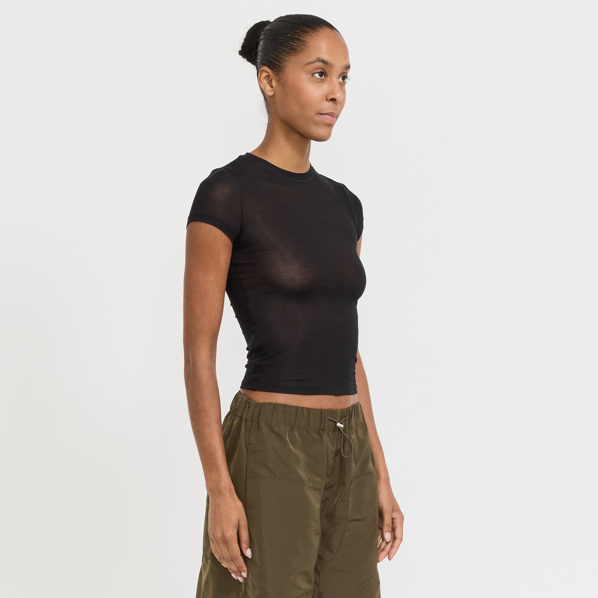 Paris Georgia | Sheer Baby Tee Black | Maplestore