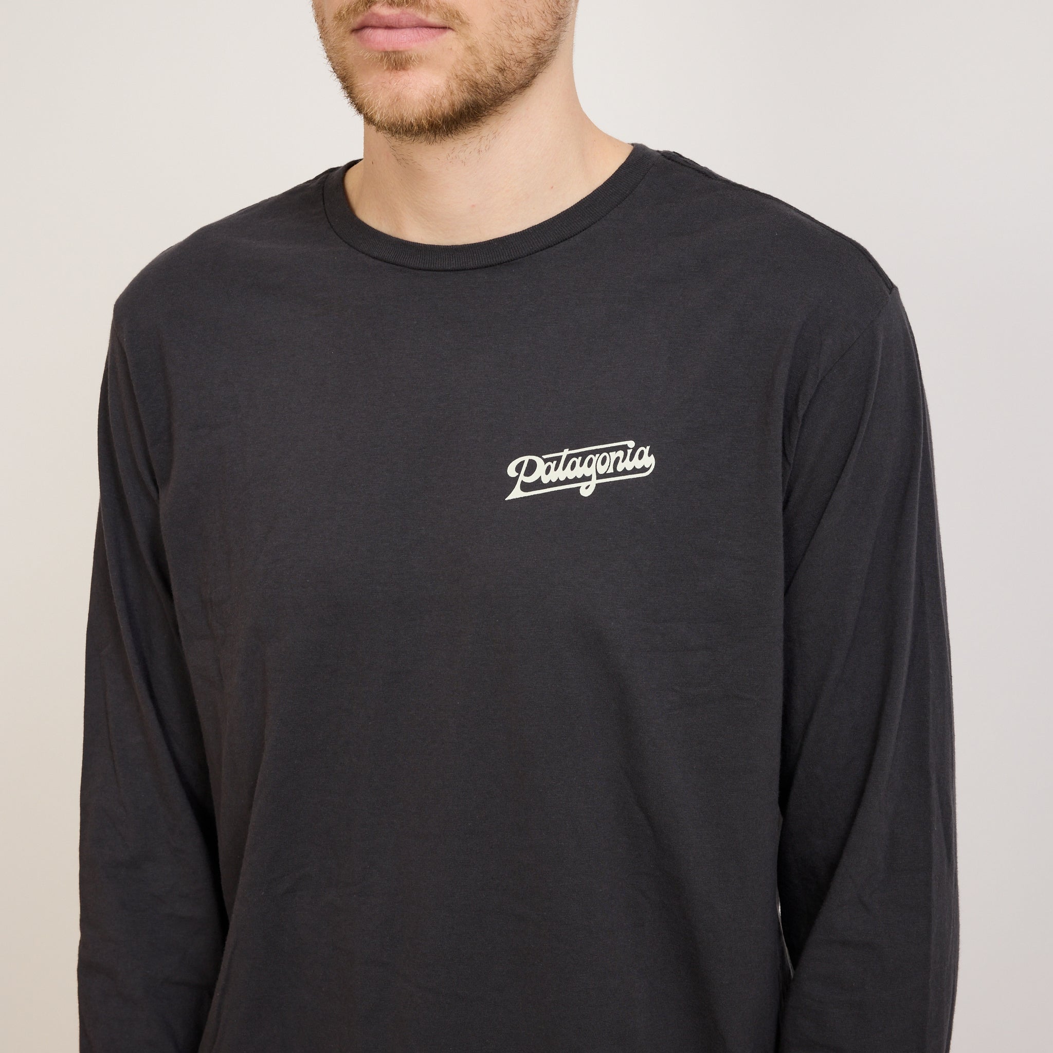 Patagonia | L/S Glider Type Organic T-Shirt Ink Black | Maplestore