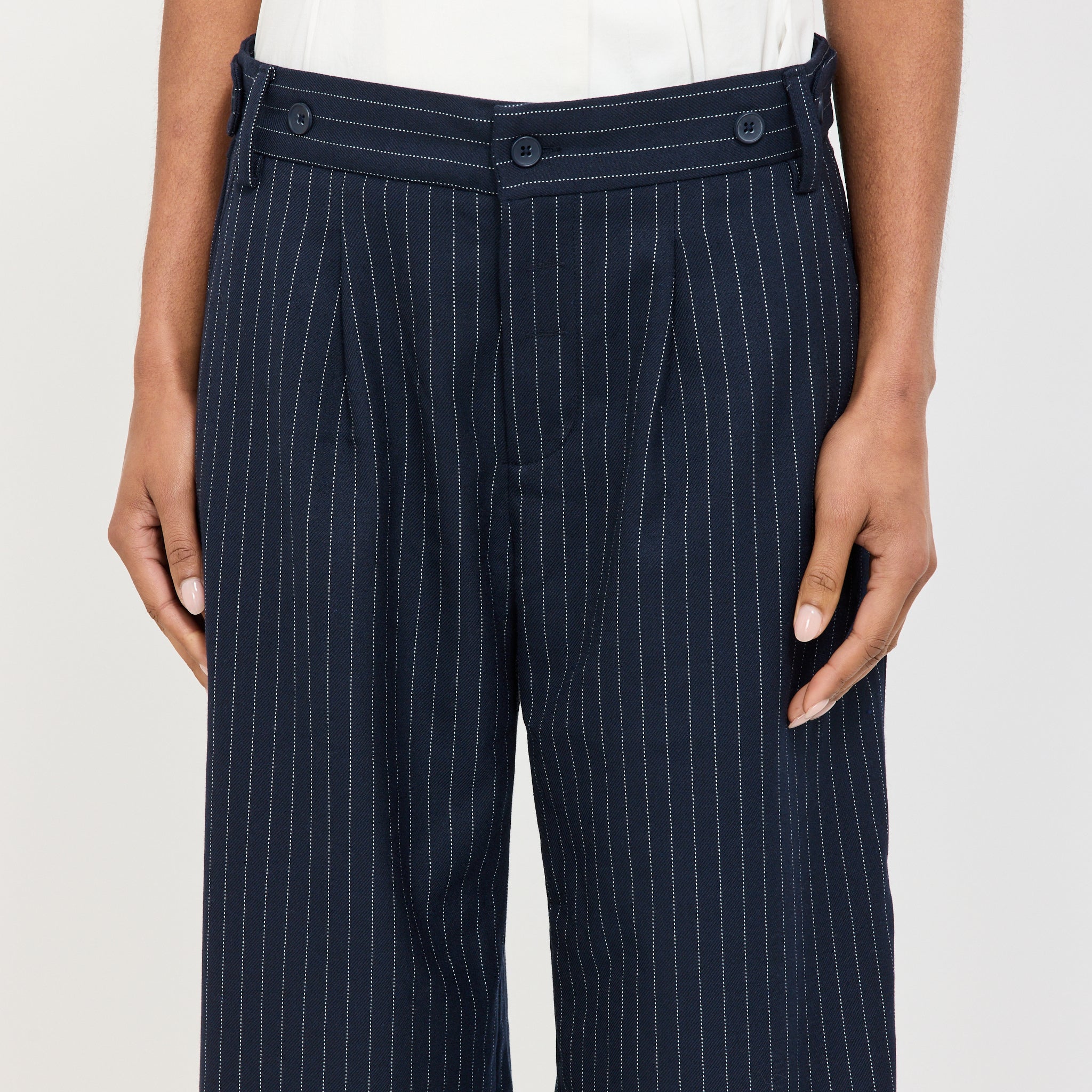 Lennox Trousers Ink Pinstripe