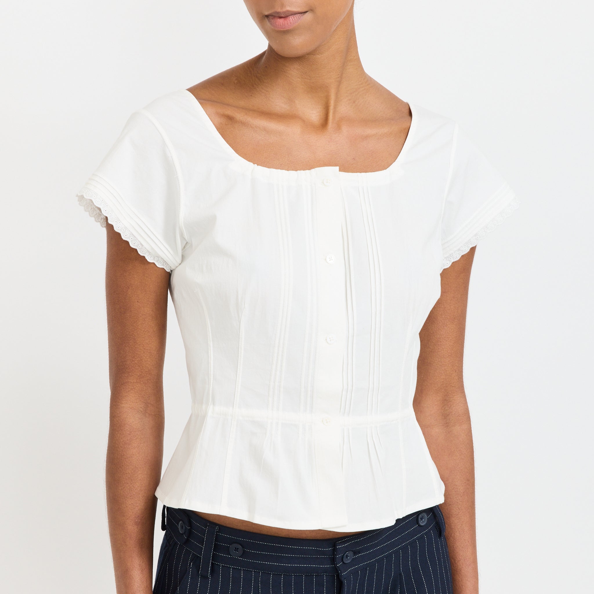 Peachy Den | Renee Blouse Porcelain | Maplestore