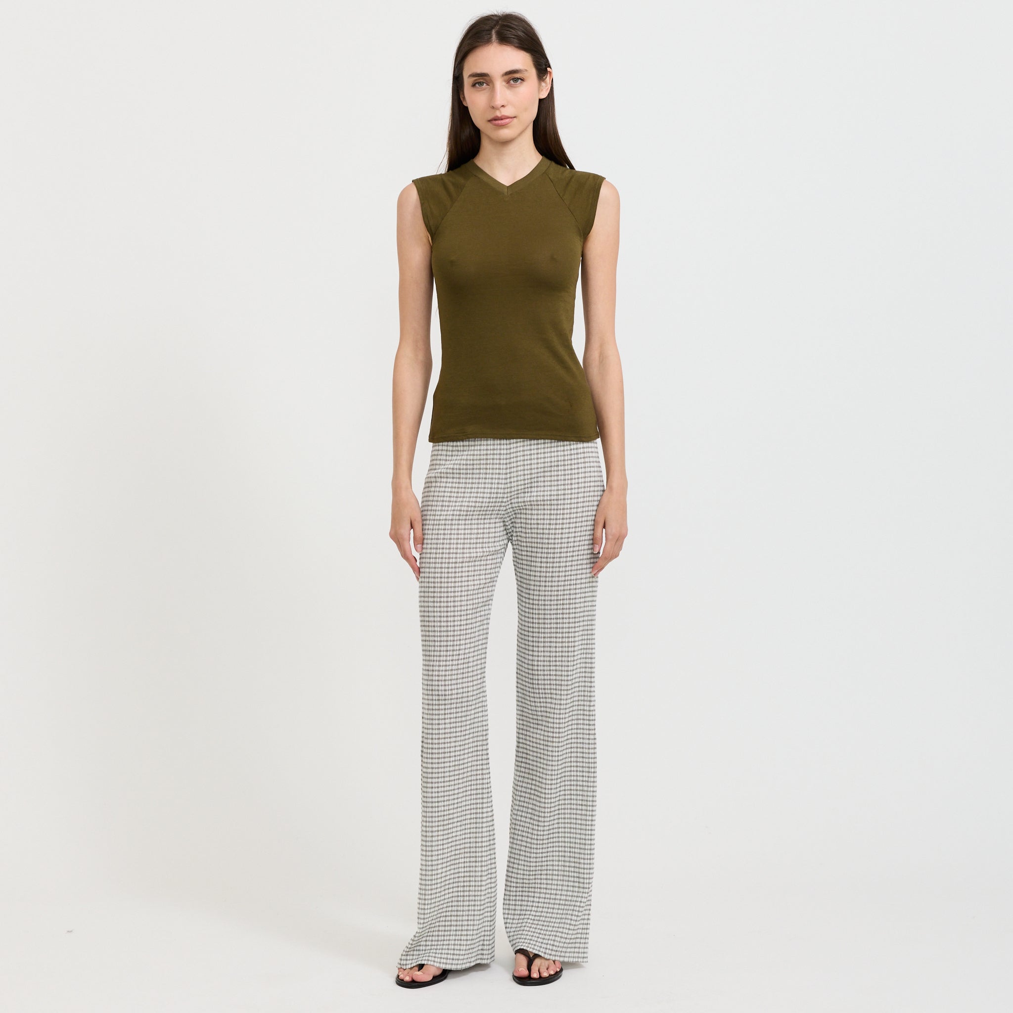 Beam V-Neck Tee Seaweed