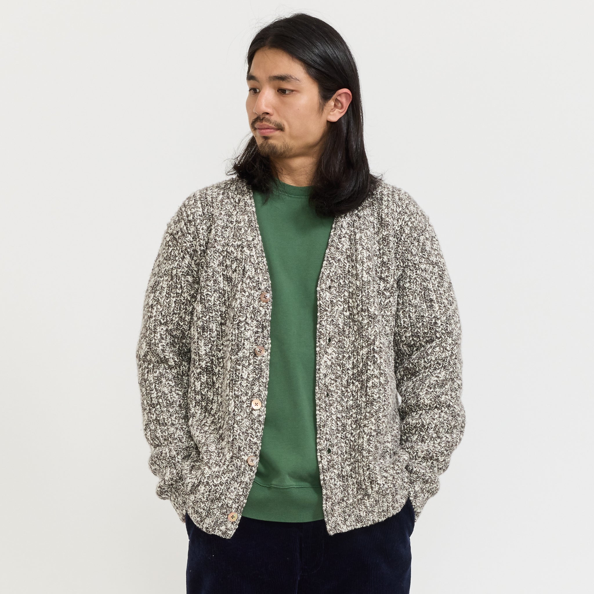 Bing Slub Cardigan Brown