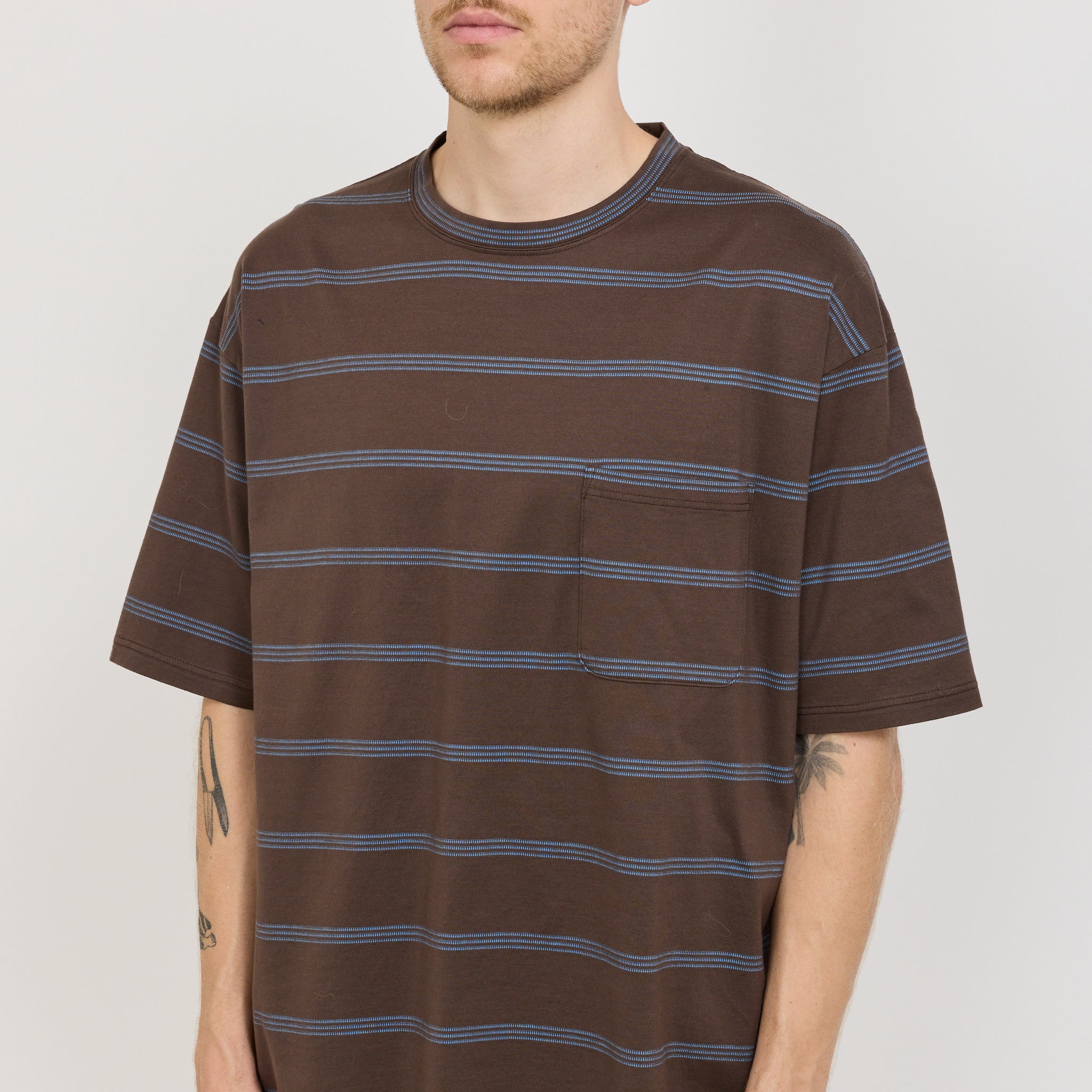 Mickey Stripe Tee Brown