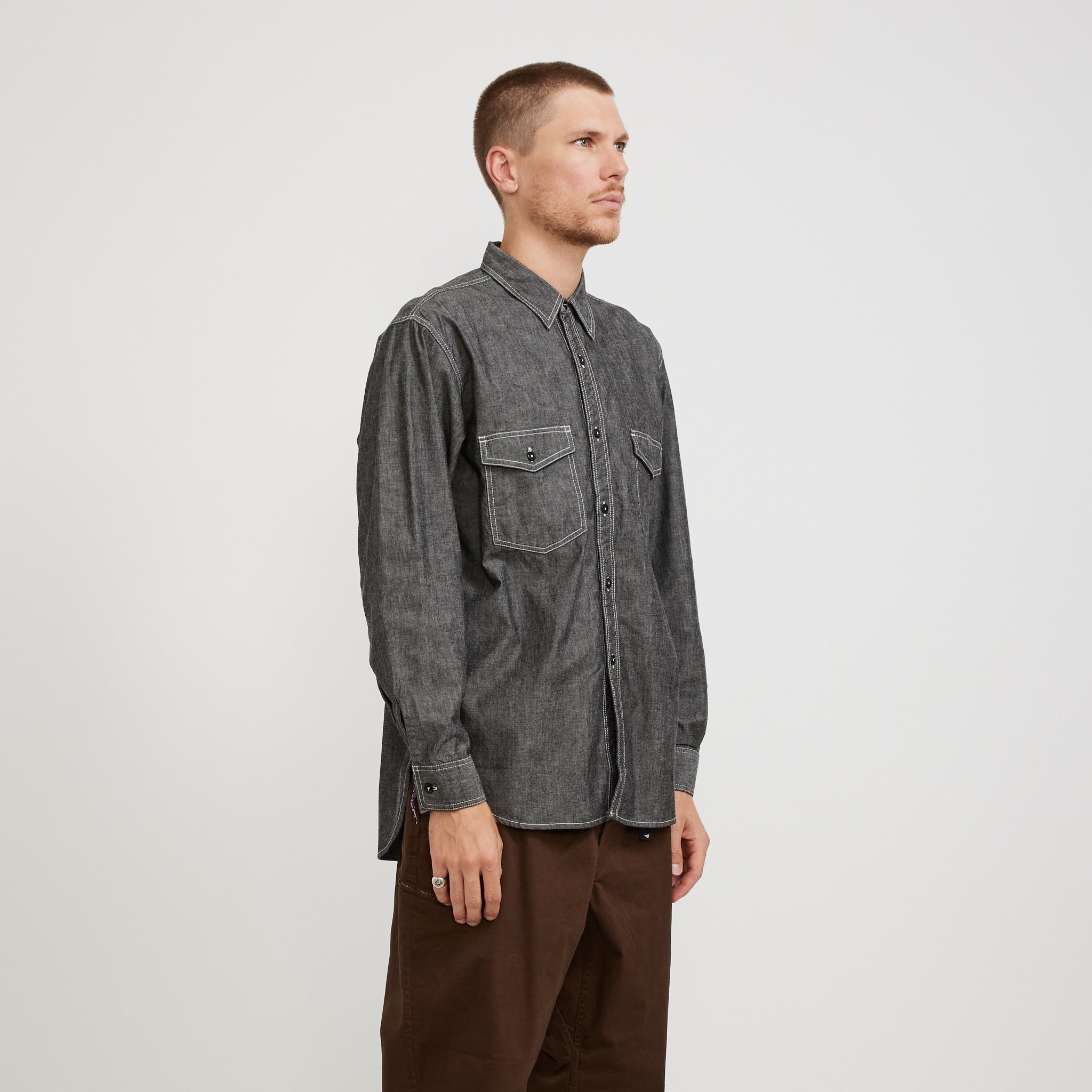 Pilgrim Surf Supply | Rucker Chambray Shirt Black | Maplestore
