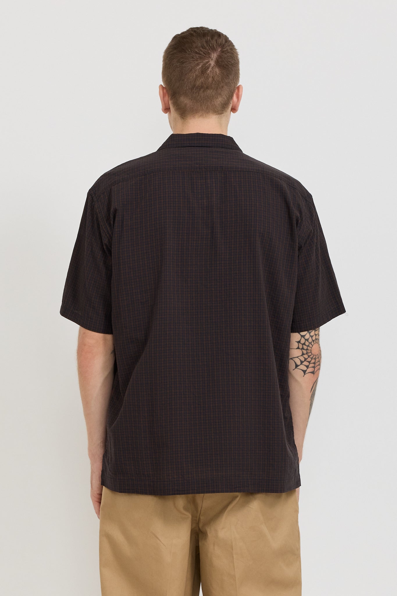 Pilgrim Surf Supply | Sam Plaid Short Sleeve Shirt Brown | Maplestore