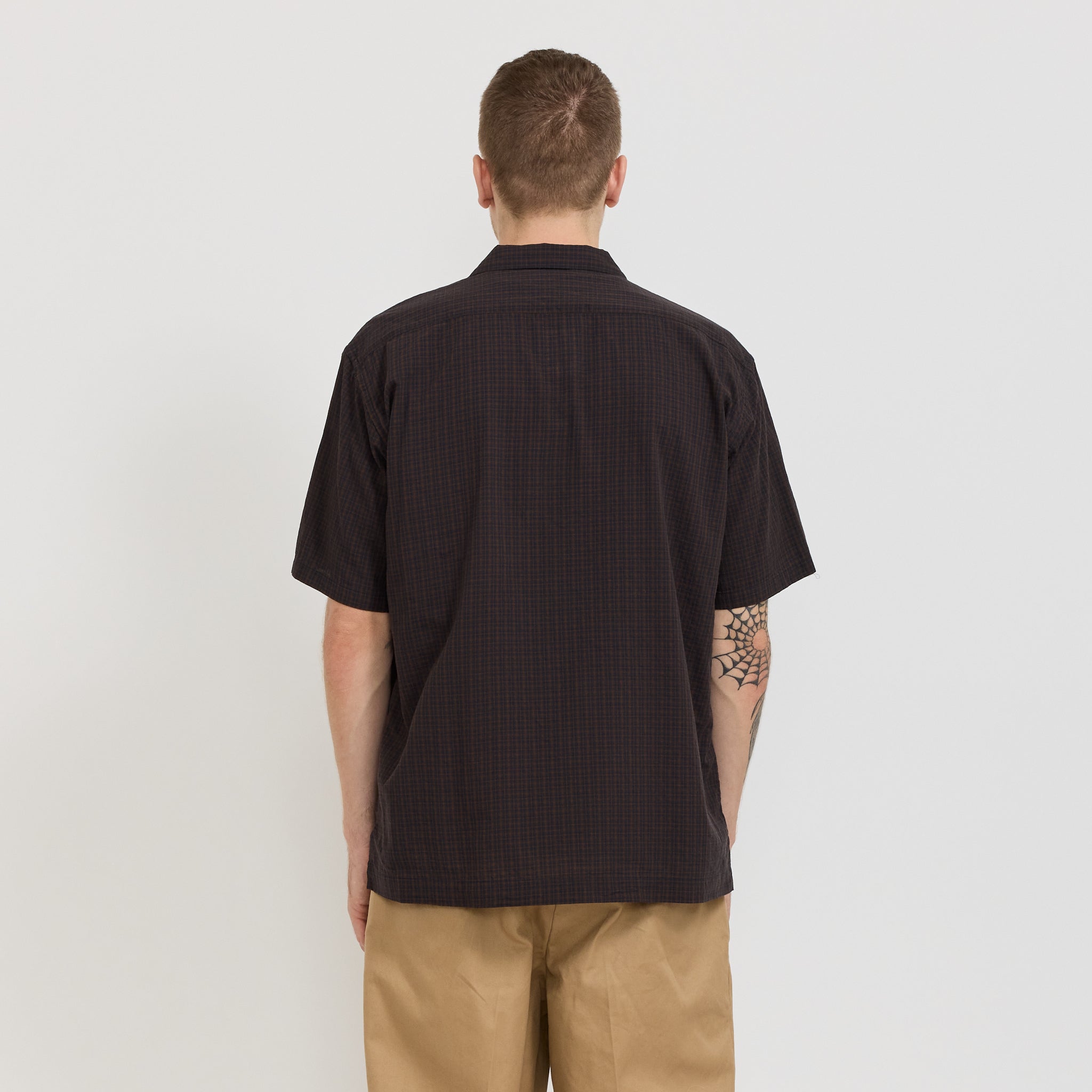 Pilgrim Surf Supply | Sam Plaid Short Sleeve Shirt Brown | Maplestore
