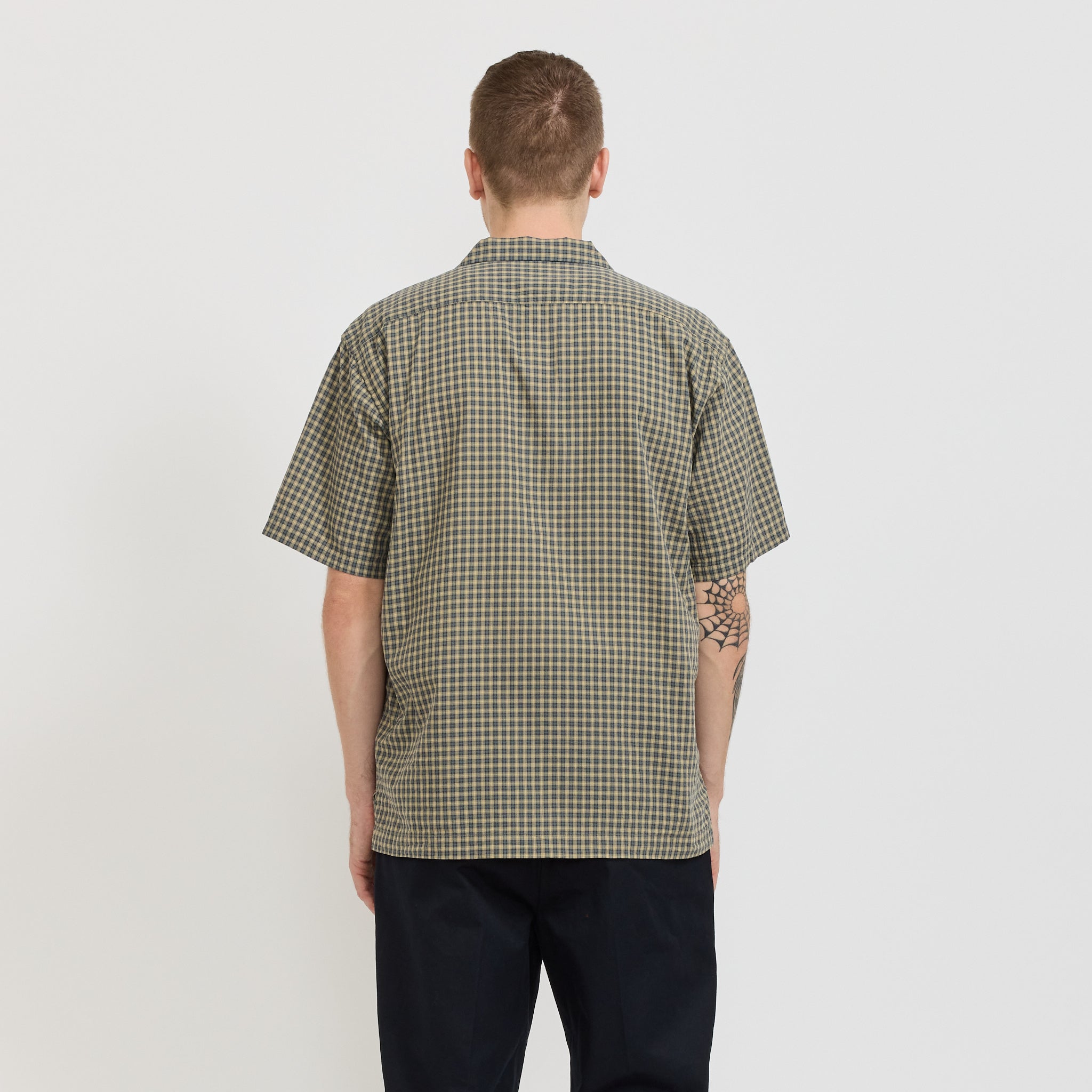 Pilgrim Surf Supply | Sam Plaid Short Sleeve Shirt Olive | Maplestore
