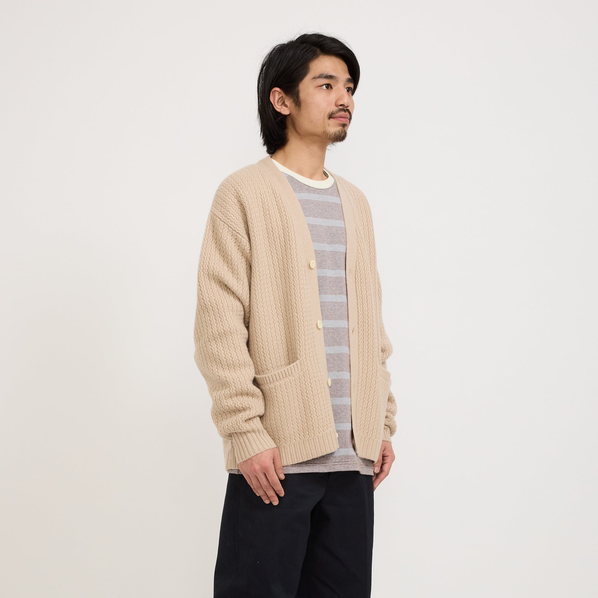 Pilgrim Surf Supply | Thadd Wool Cardigan Natural | Maplestore