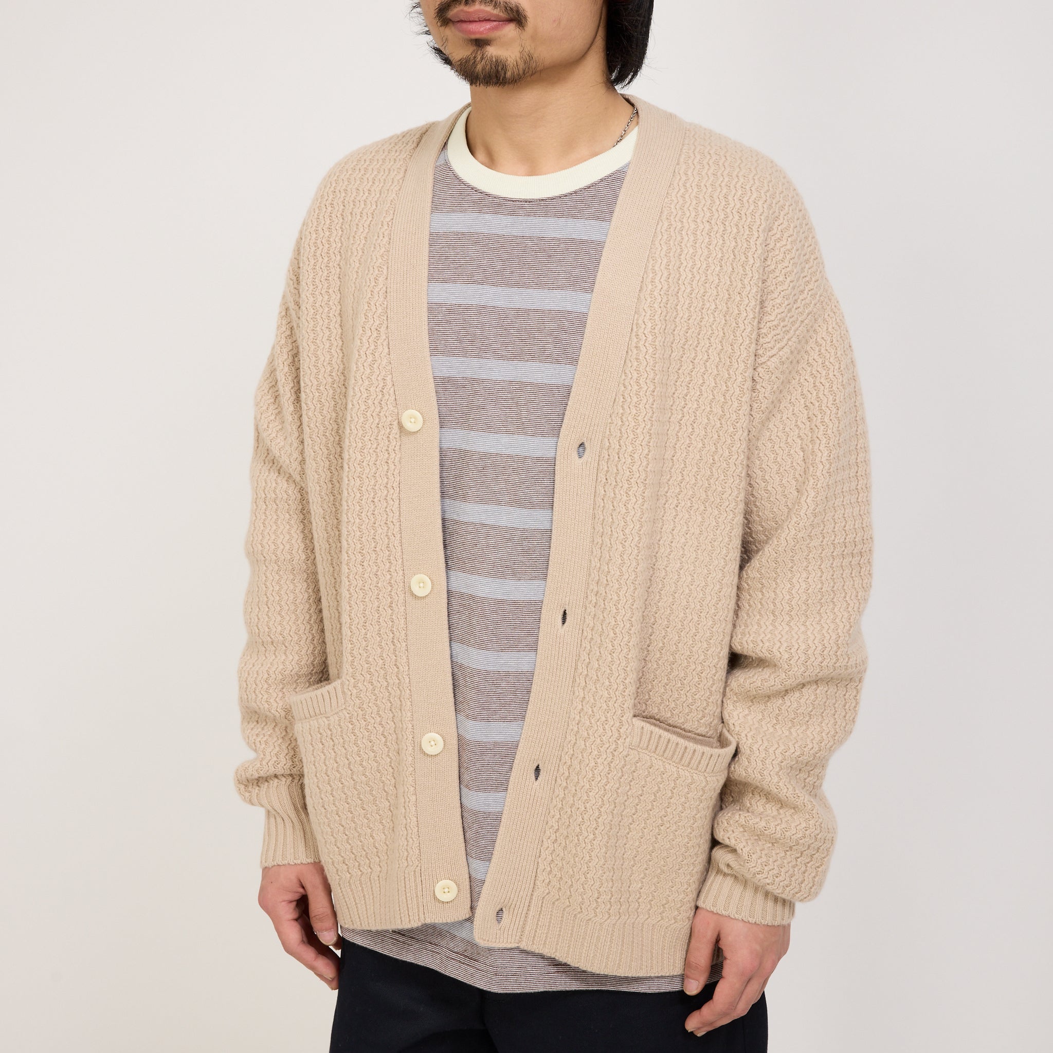 Pilgrim Surf Supply | Thadd Wool Cardigan Natural | Maplestore