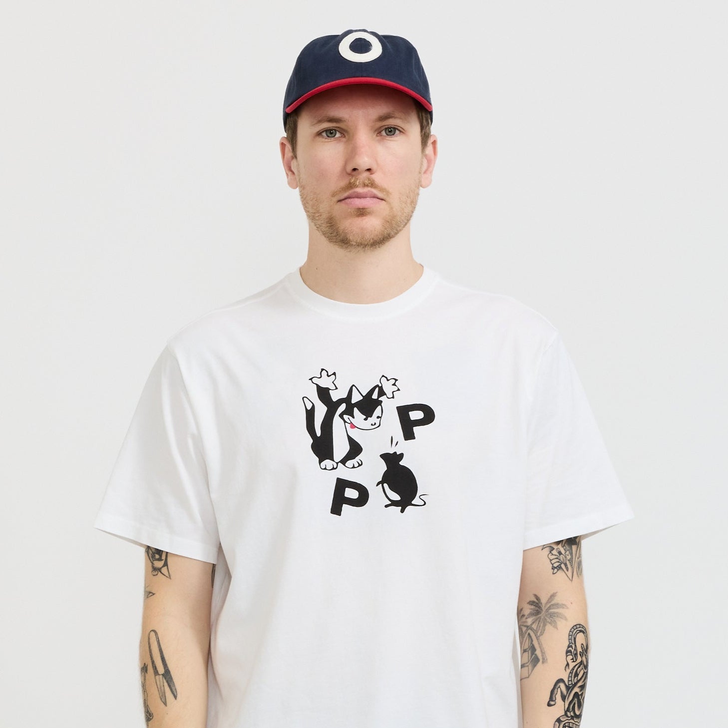 Pop Trading Company | O Sixpanel Hat Navy/Goji Berry | Maplestore