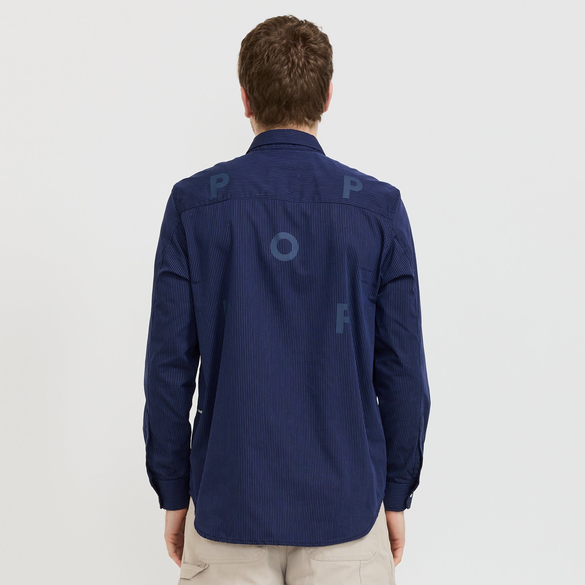 Striped Logo Shirt Navy