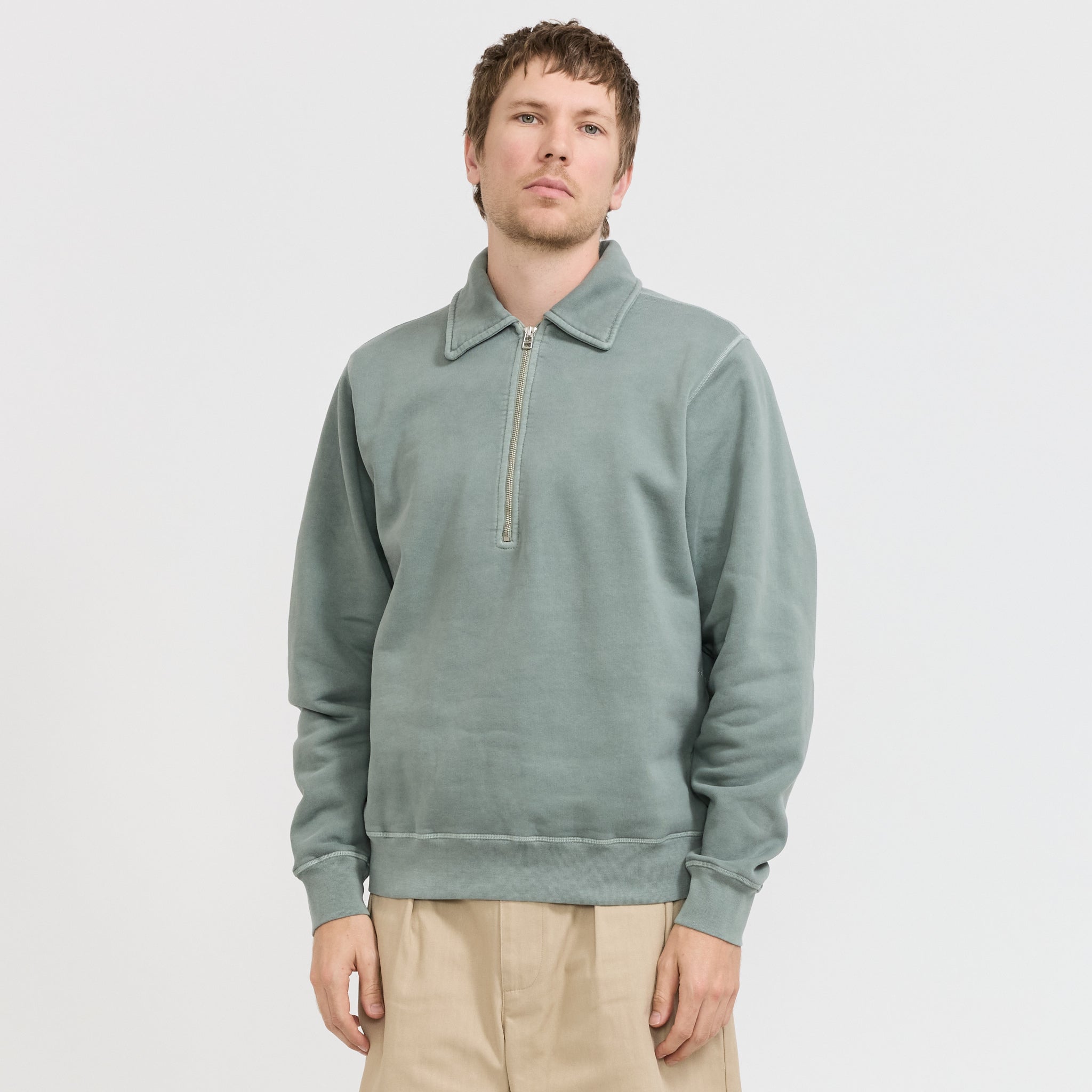 Halfzip Sweat Agave Green
