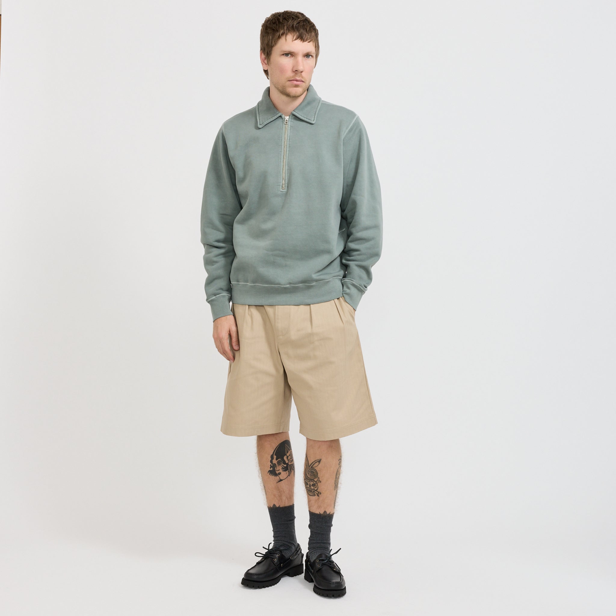 Halfzip Sweat Agave Green