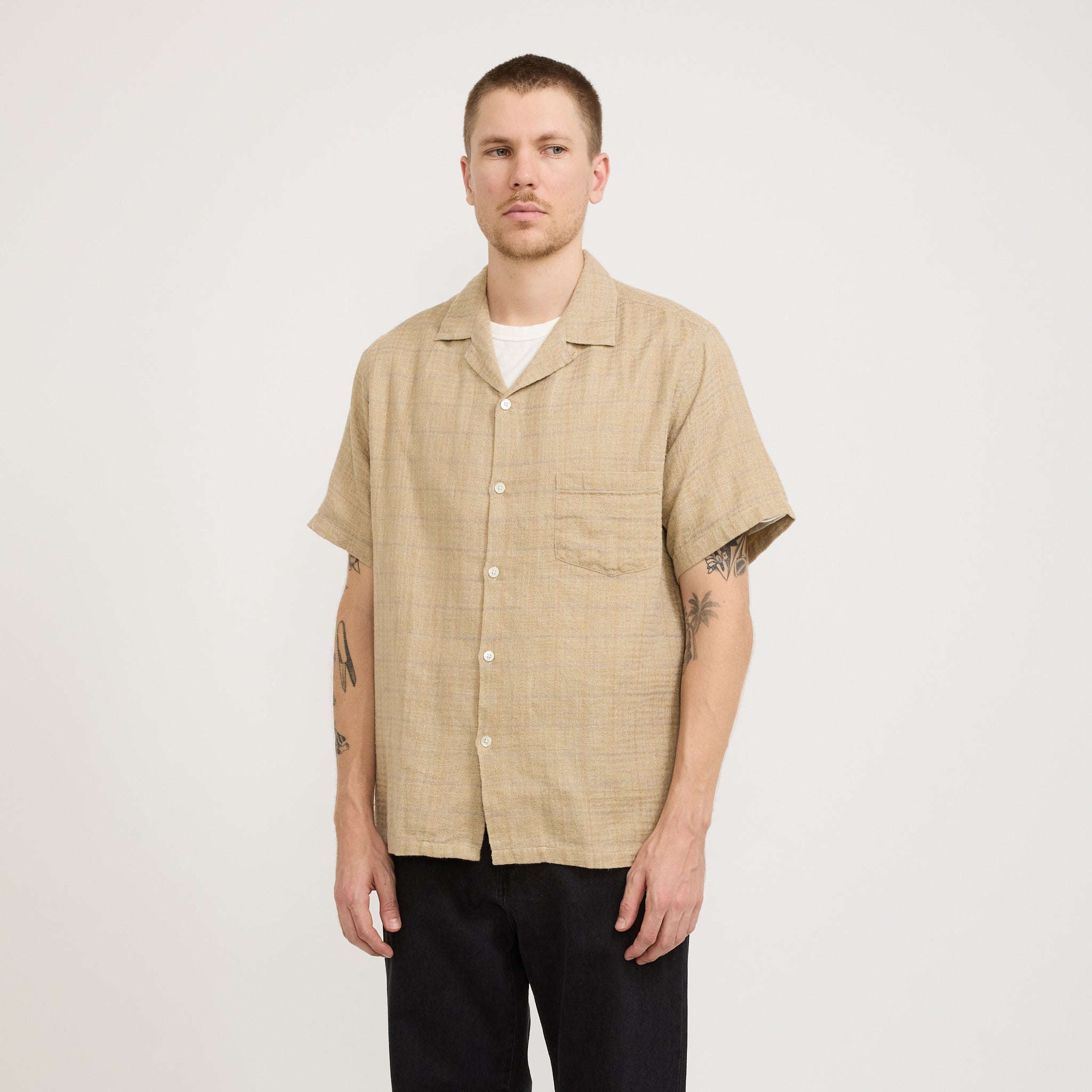 Portuguese Flannel | Dorne Shirt Sand | Maplestore