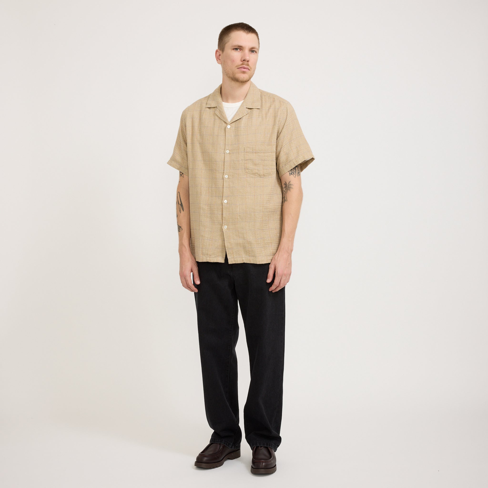 Portuguese Flannel | Dorne Shirt Sand | Maplestore