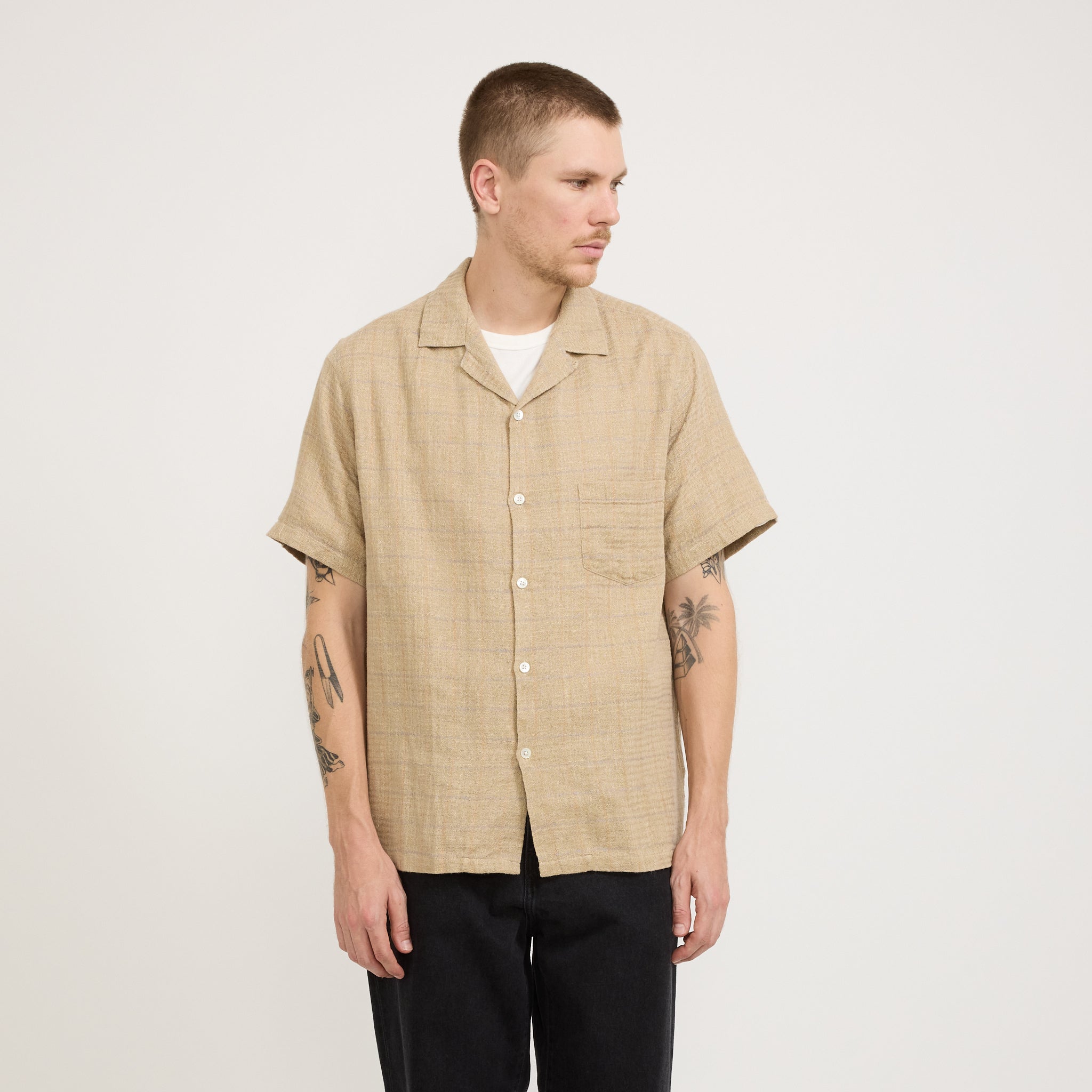 Portuguese Flannel | Dorne Shirt Sand | Maplestore
