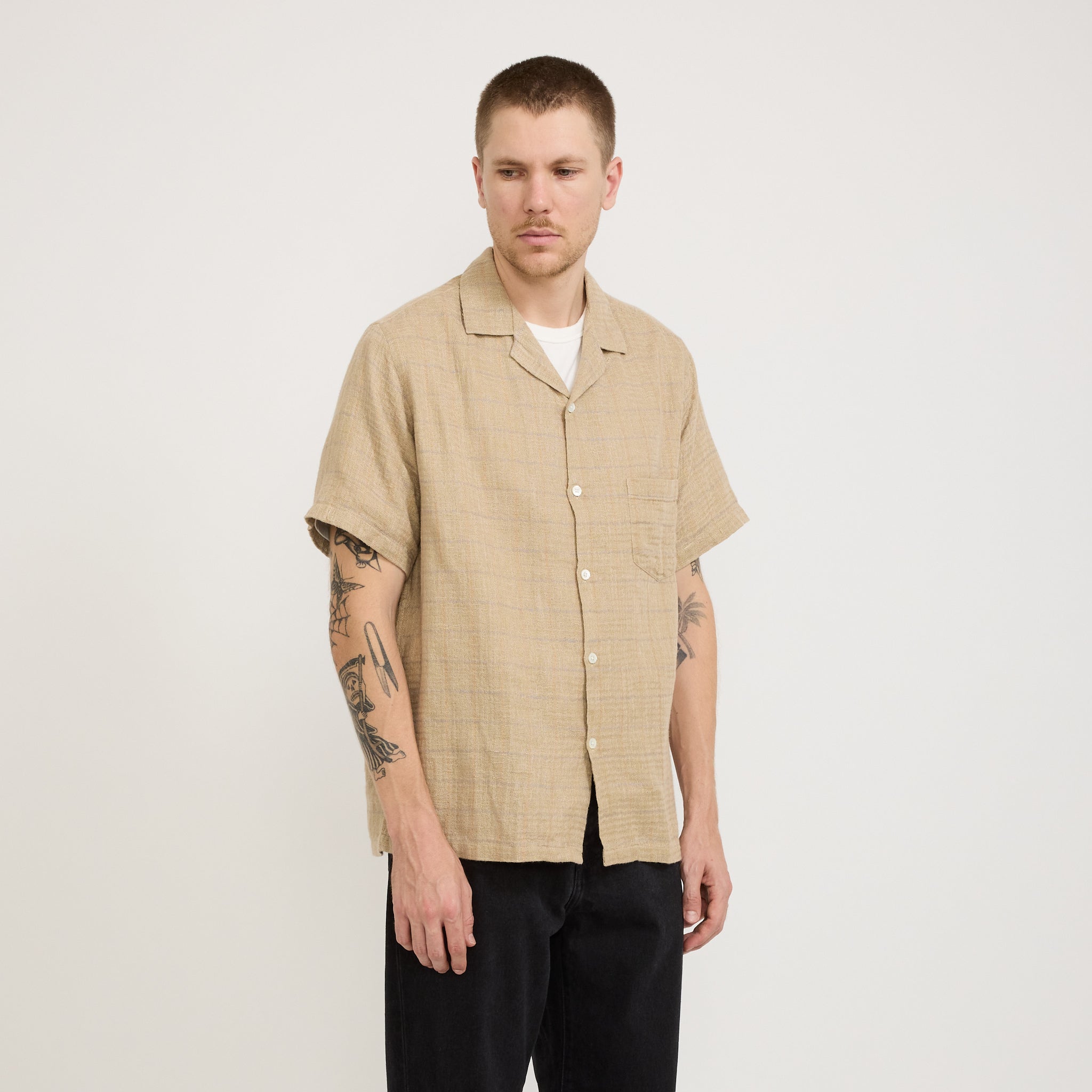 Portuguese Flannel | Dorne Shirt Sand | Maplestore