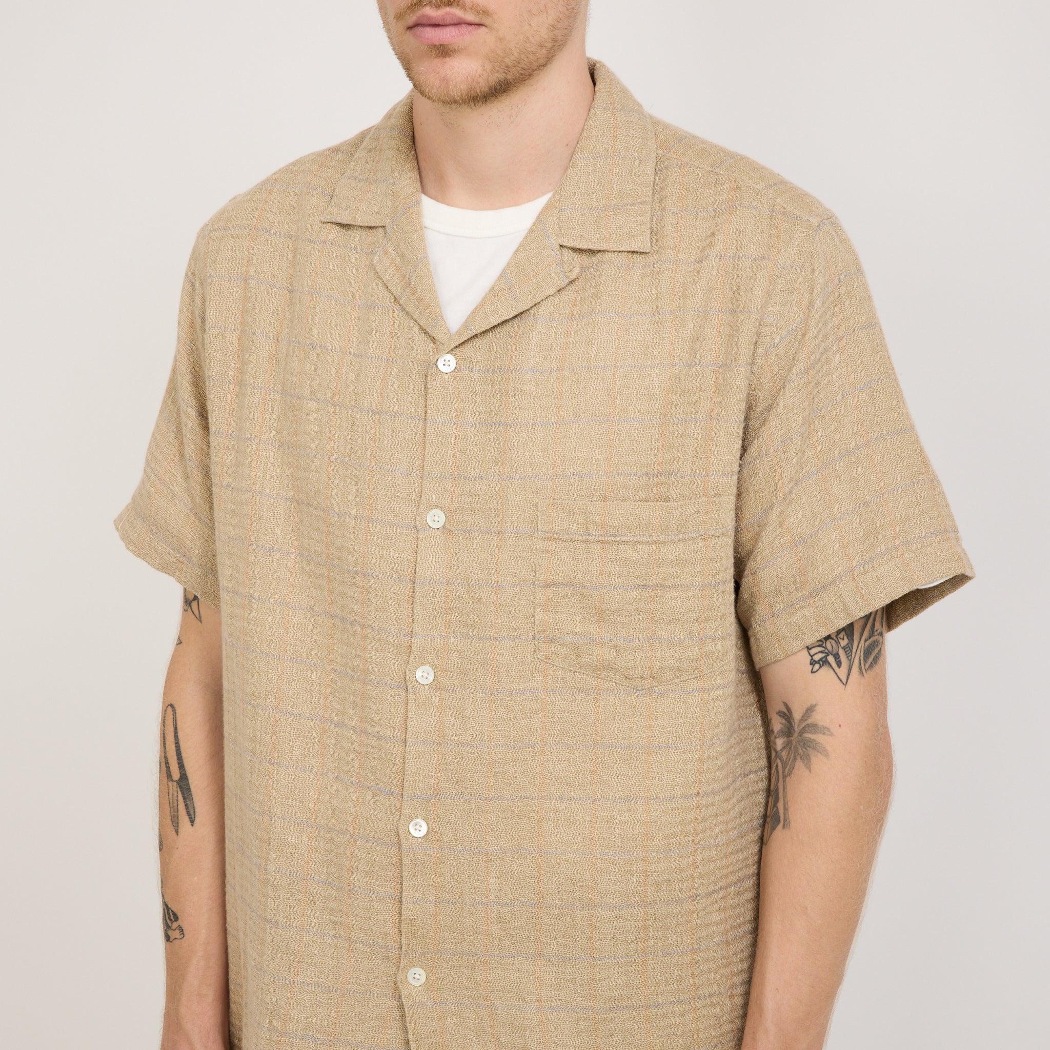 Portuguese Flannel | Dorne Shirt Sand | Maplestore