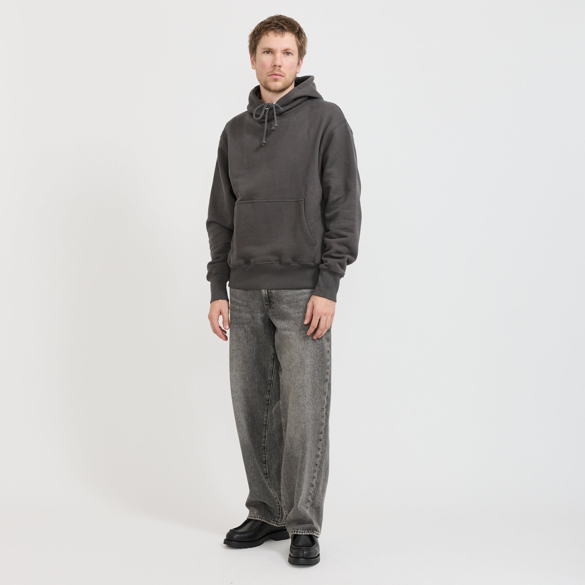 Power Goods | Loopback Hoodie Washed Black | Maplestore