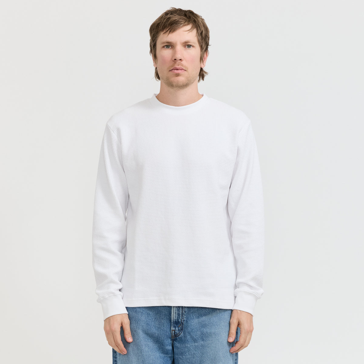 Thermal Waffle LS Tee White