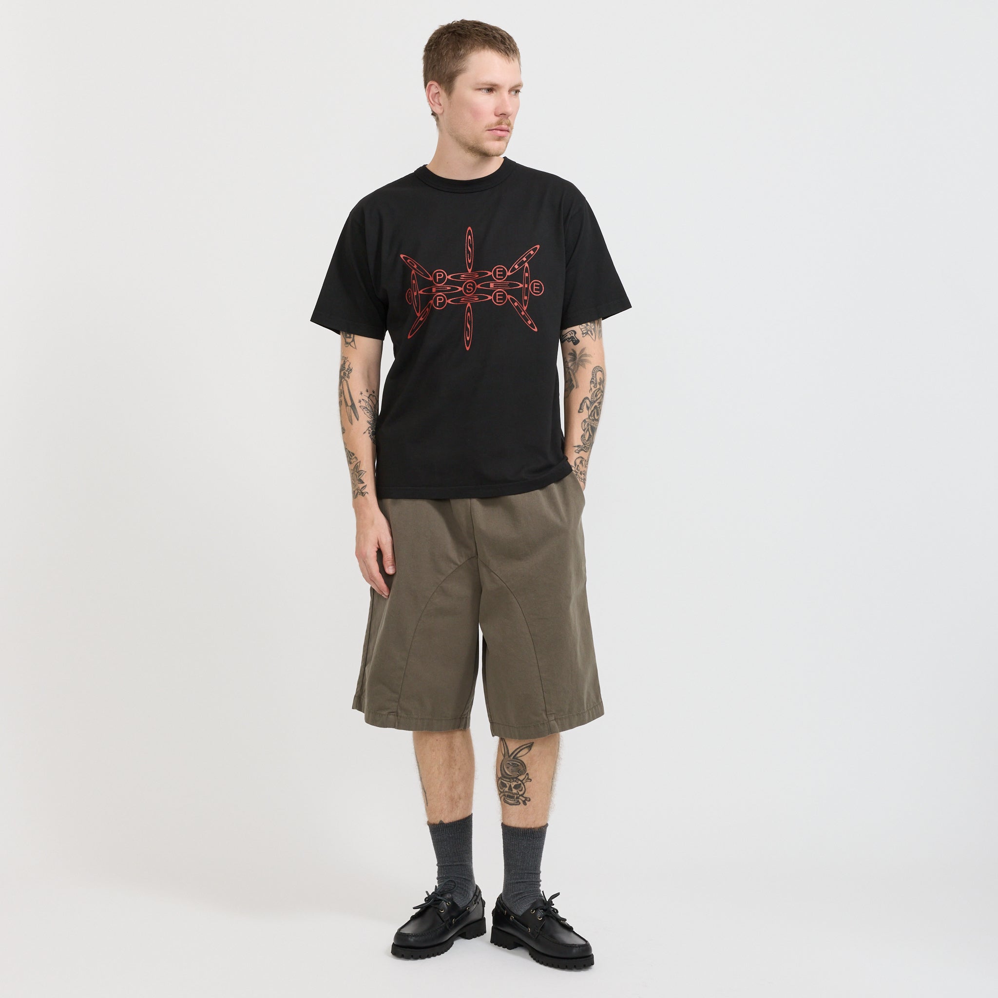 Pseushi | Elasticated Cotton Shorts Bark | Maplestore