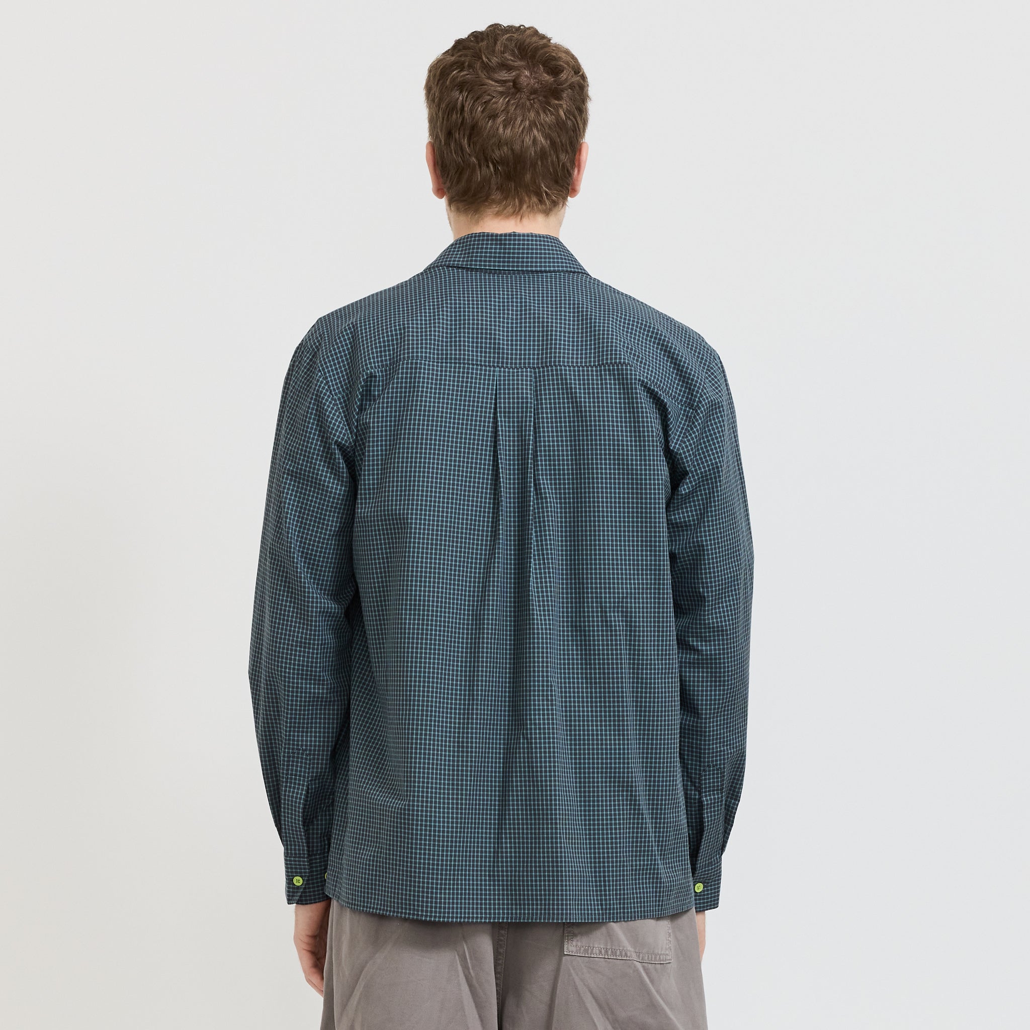 Pseushi | Long Sleeve Shirt Blue/Green Check | Maplestore