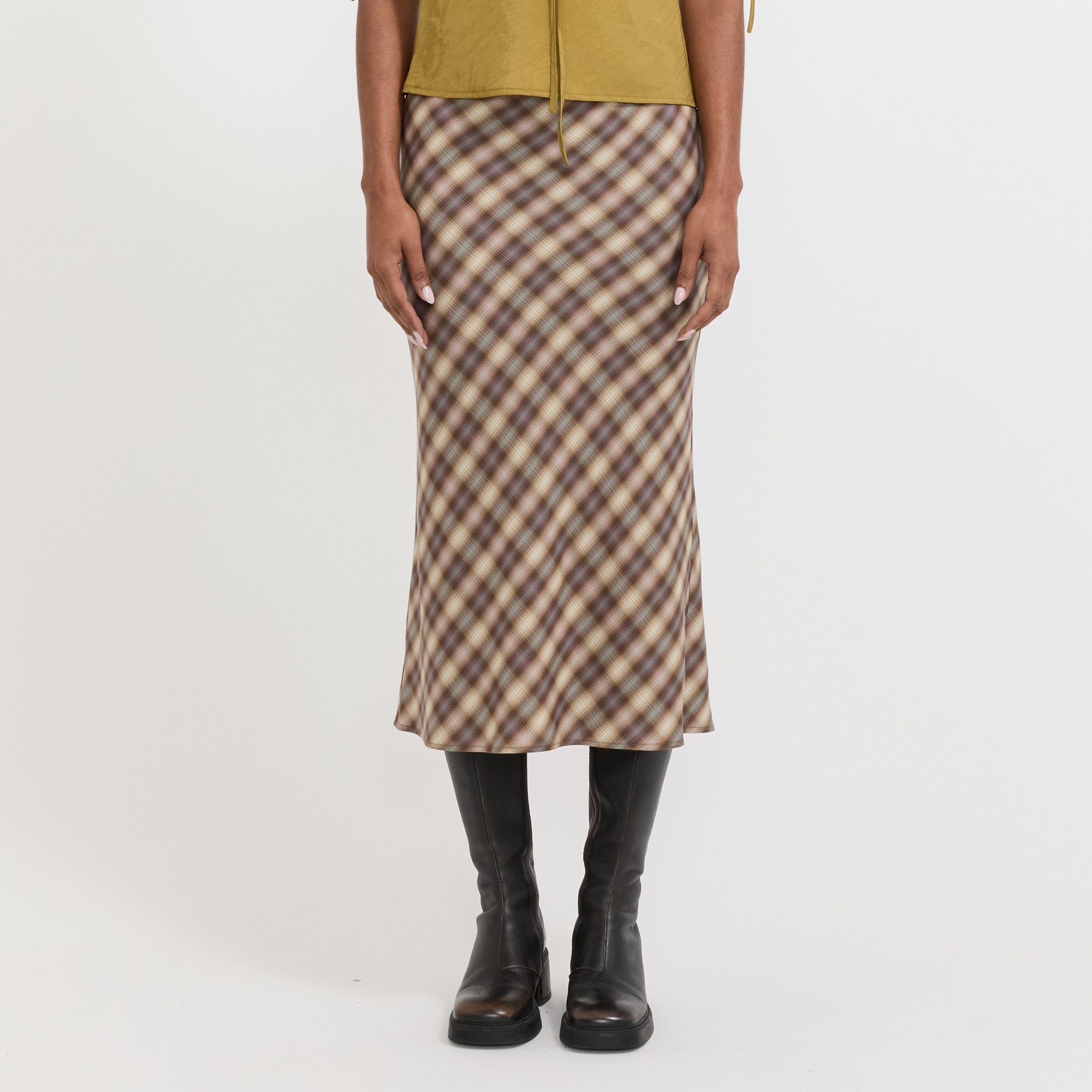 Permanent Vacation | Enmesh Skirt Blur Check | Maplestore