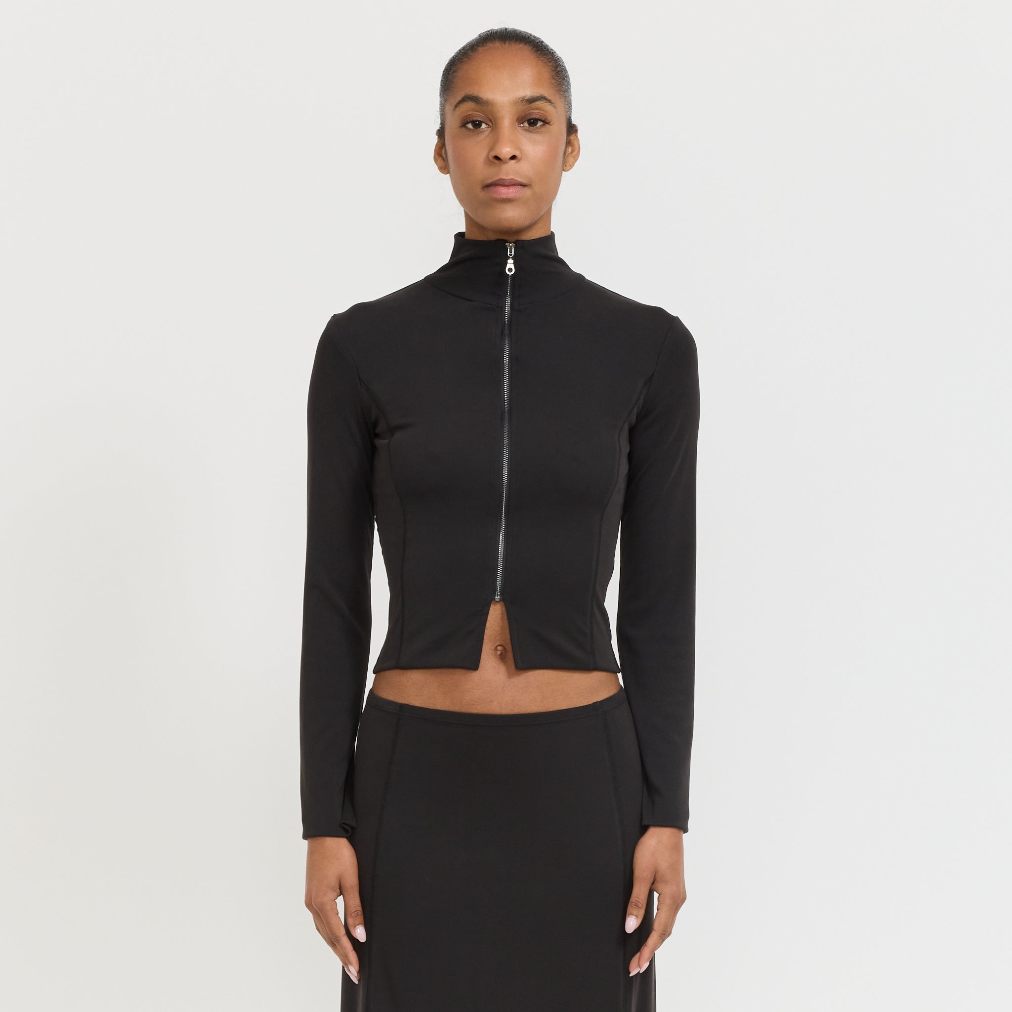 Resonance Zip Cardigan Black