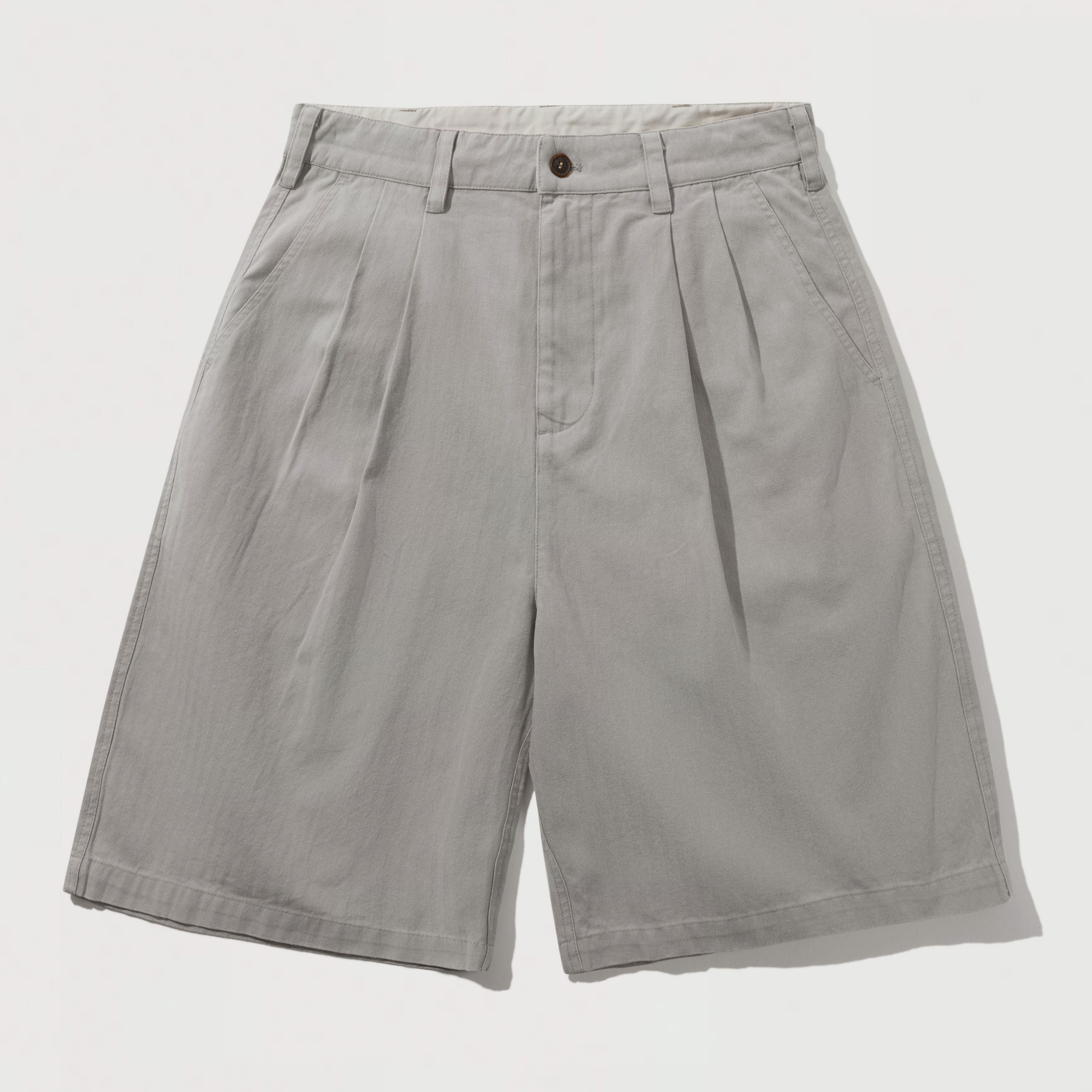 Butter Goods | Pleated Shorts Washed Light Grey | Maplestore