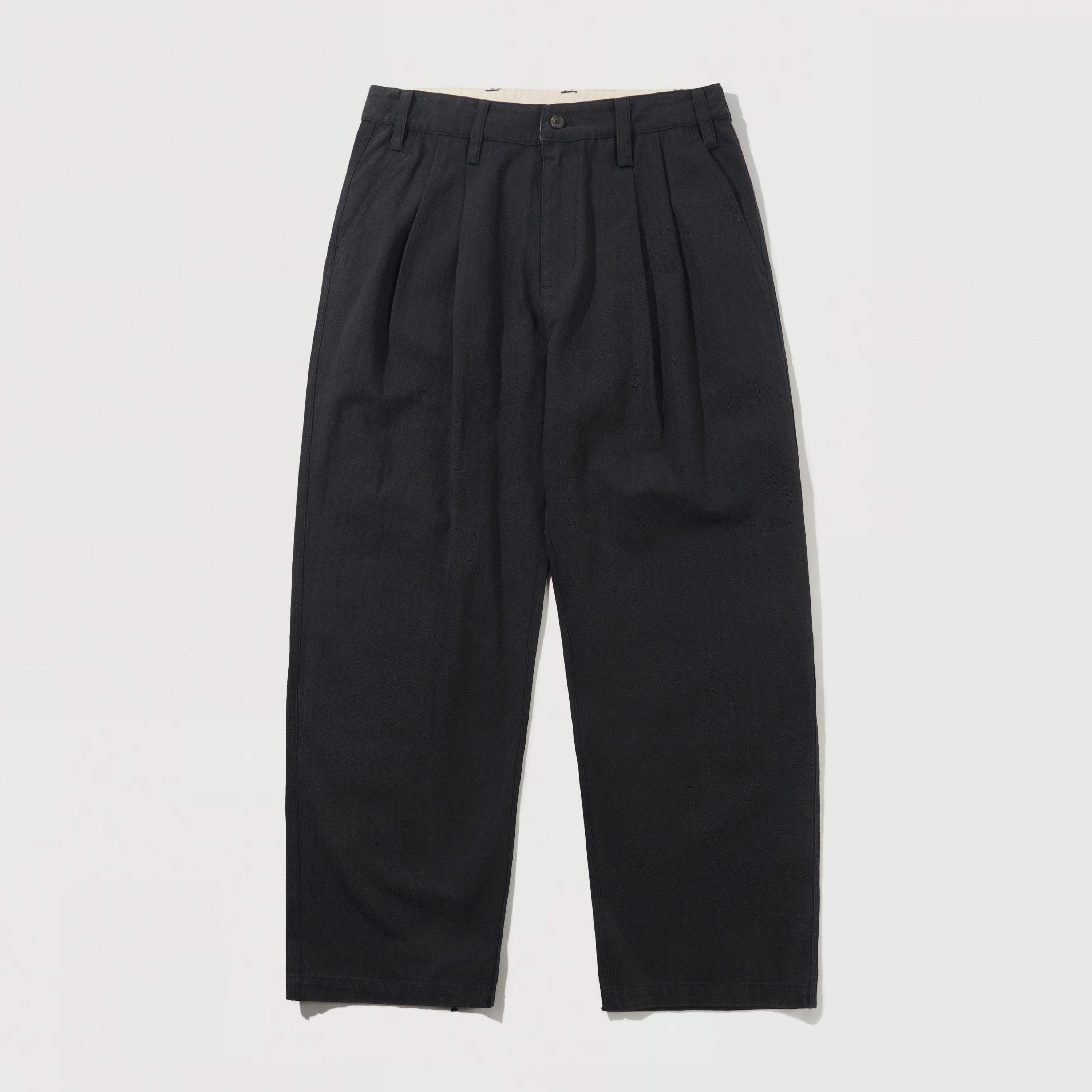 Butter Goods | Pleated Trousers Washed Black | Maplestore