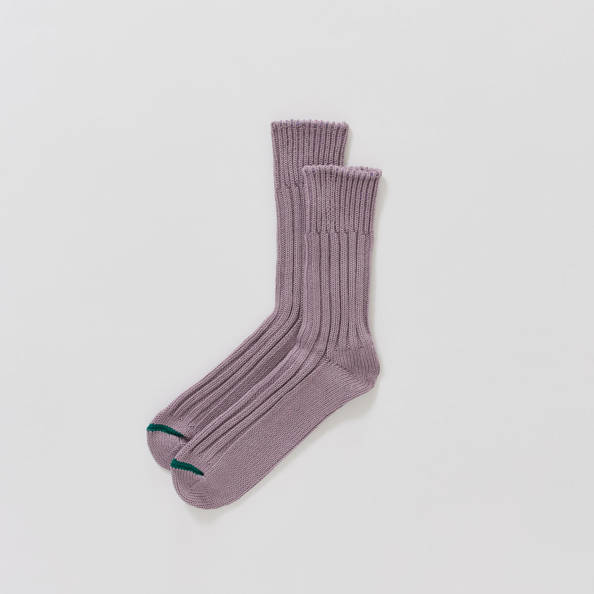 Rototo | Chunky Ribbed Crew Socks Smoke Purple | Maplestore