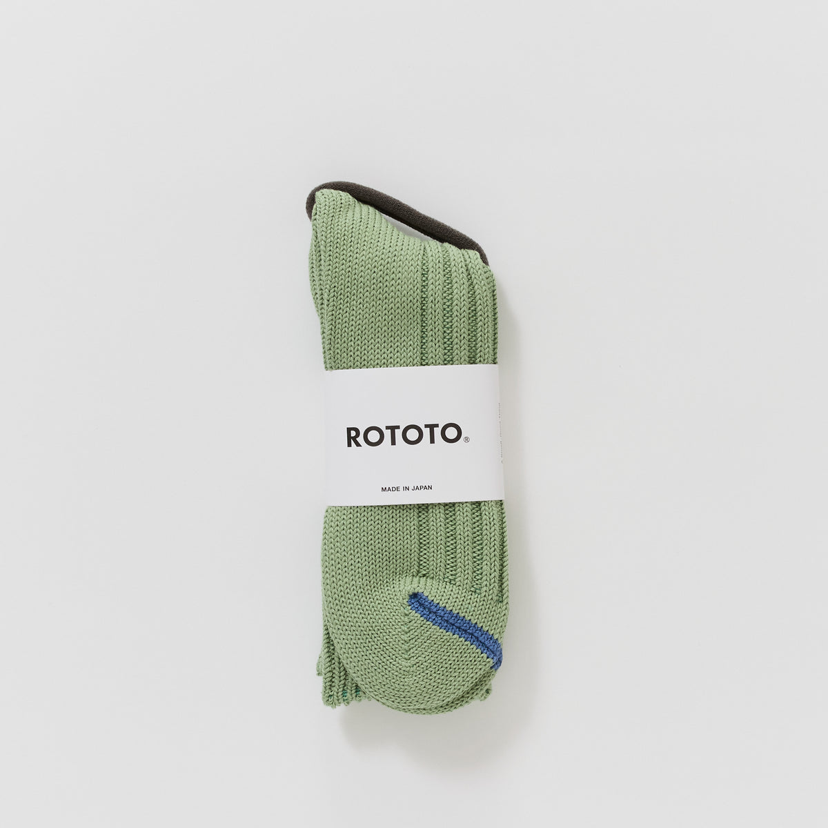 Rototo | Chunky Ribbed Crew Socks Light Green | Maplestore