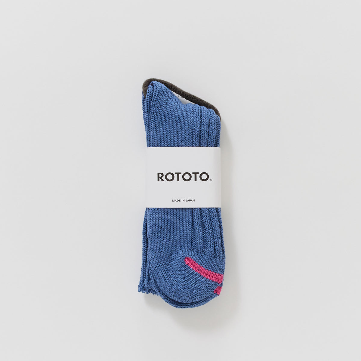 Rototo | Chunky Ribbed Crew Socks Smalt Blue | Maplestore