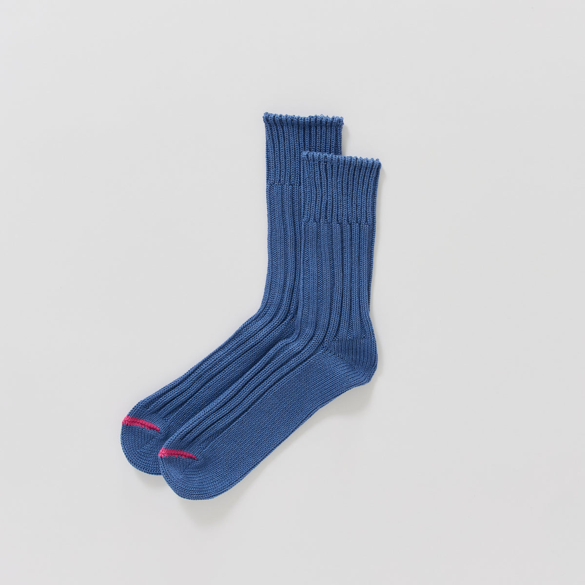 Rototo | Chunky Ribbed Crew Socks Smalt Blue | Maplestore
