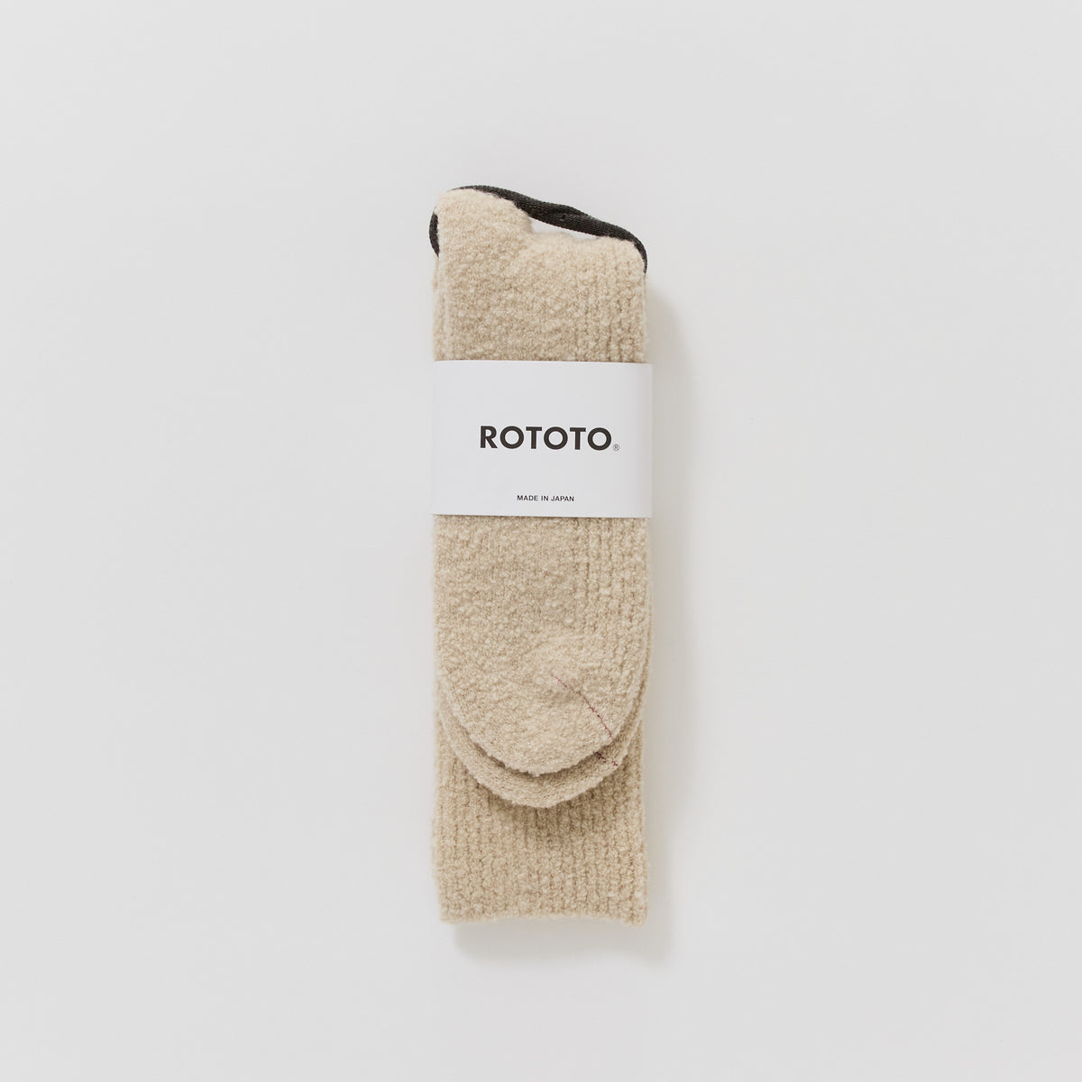Rototo | Merino Boucle Socks Ecru | Maplestore