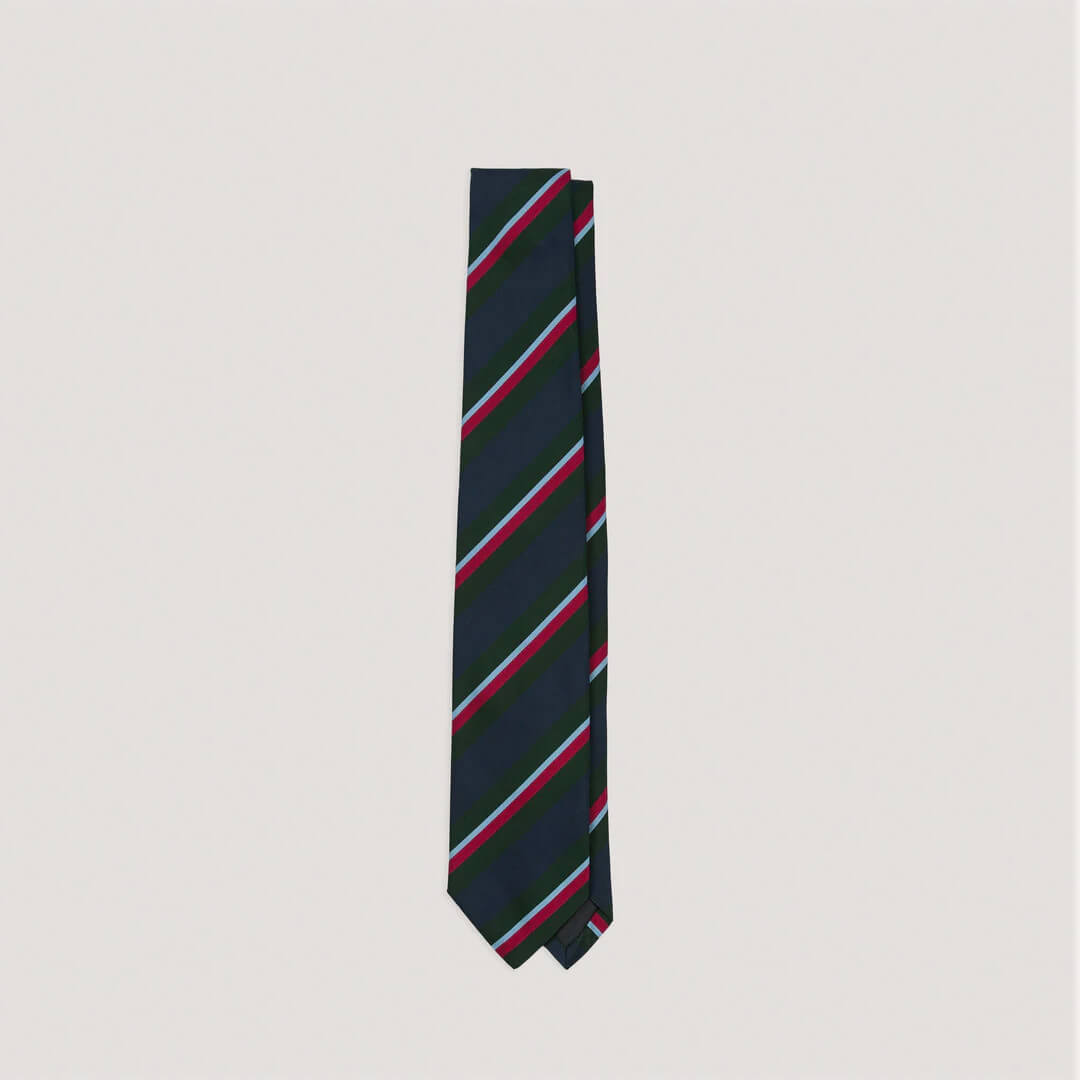 Regimental Stripe Mogador Tie Green/Navy